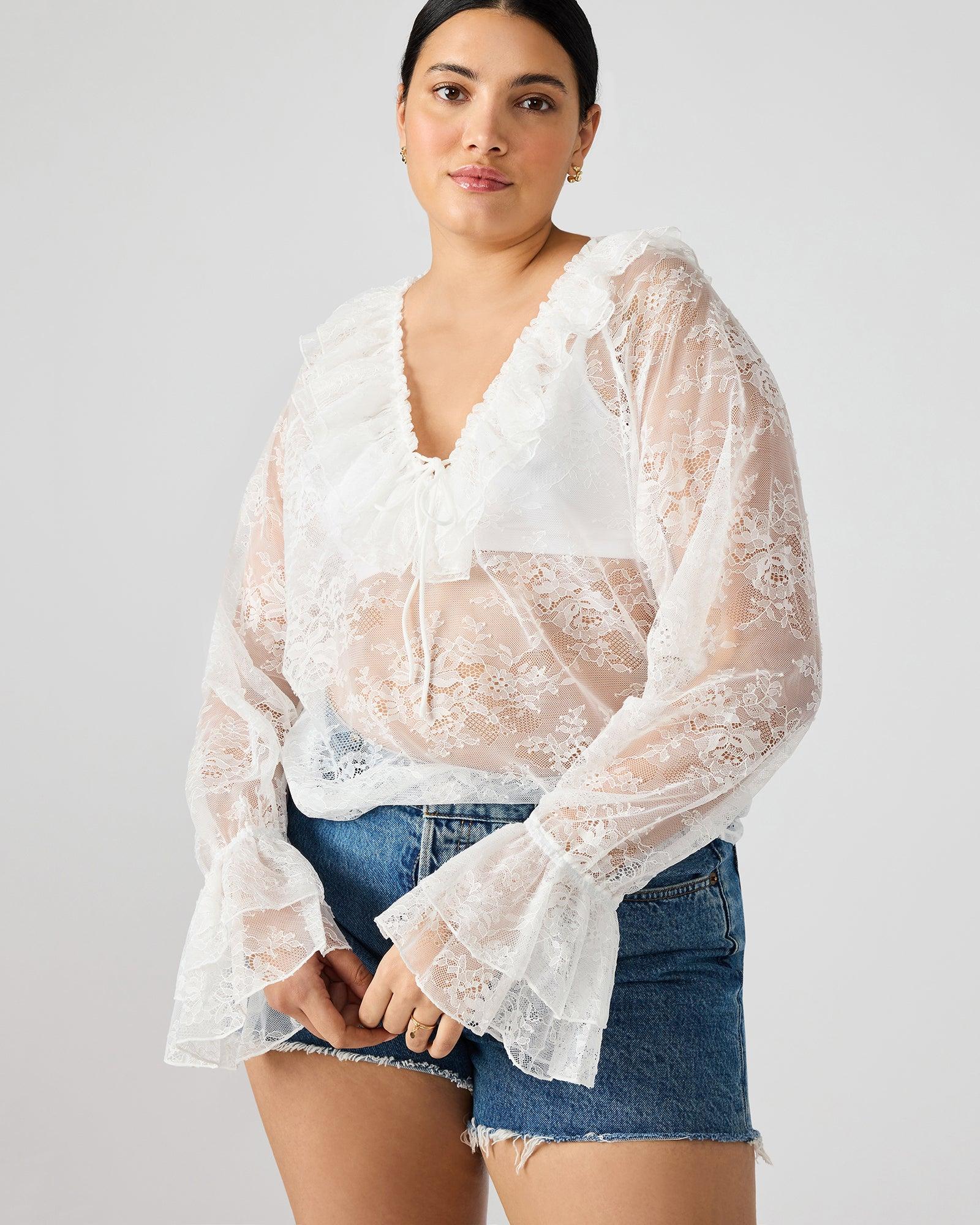HAMPTON LACE BLOUSE WHITE Female Product Image