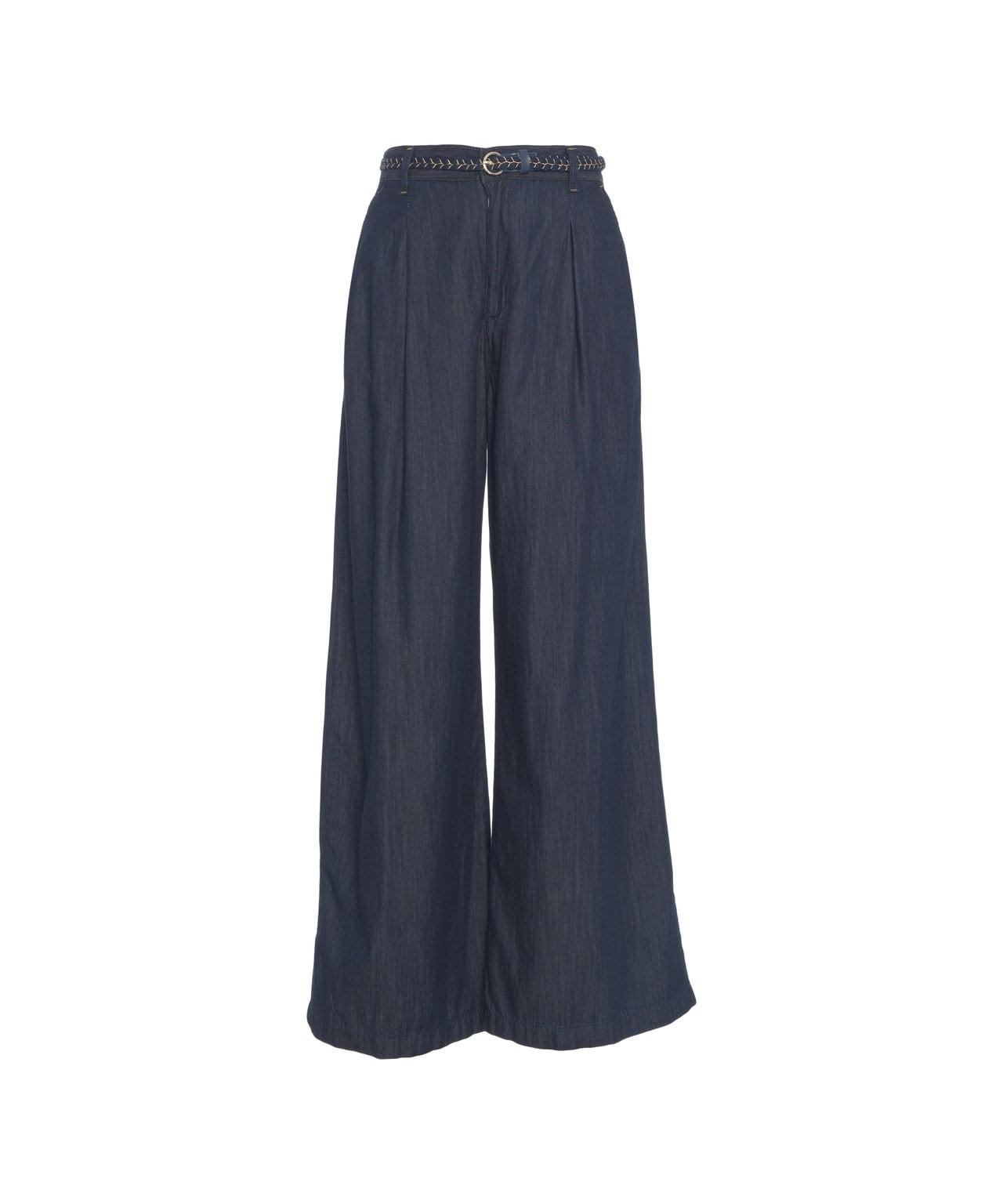 Flared pants with belt Product Image
