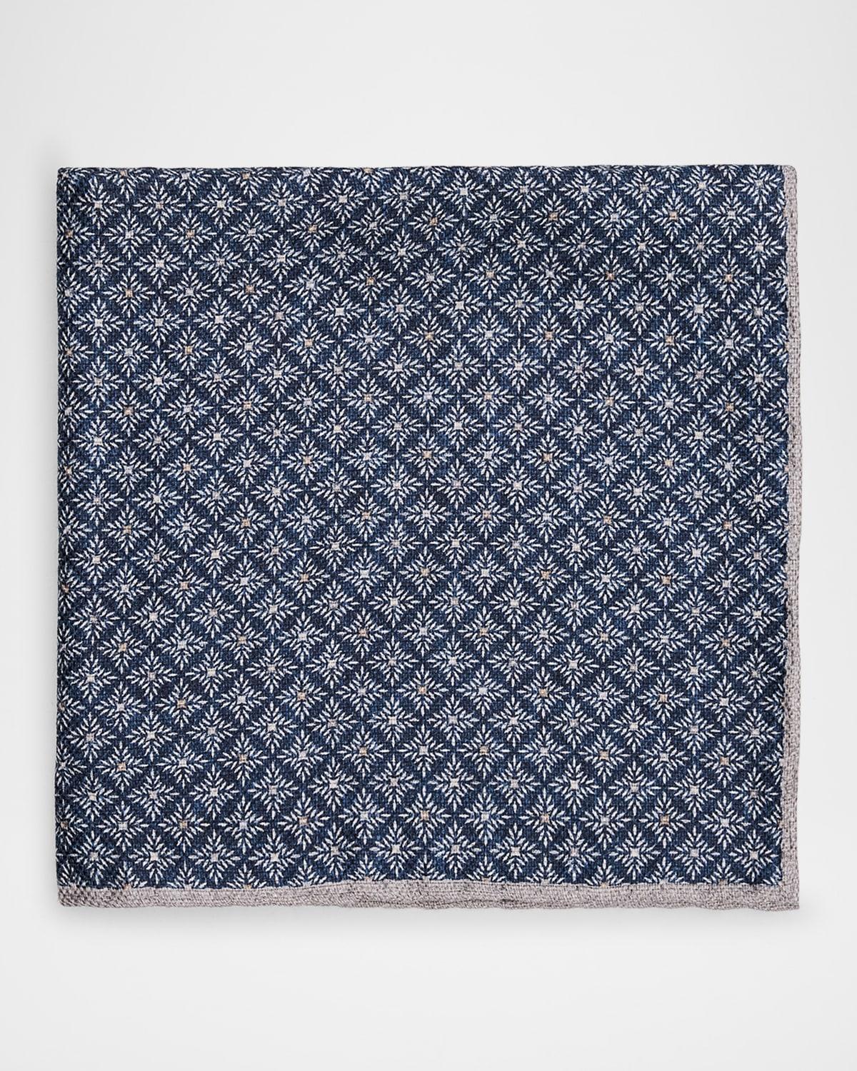Men's Silk Geometric Pocket Square Product Image