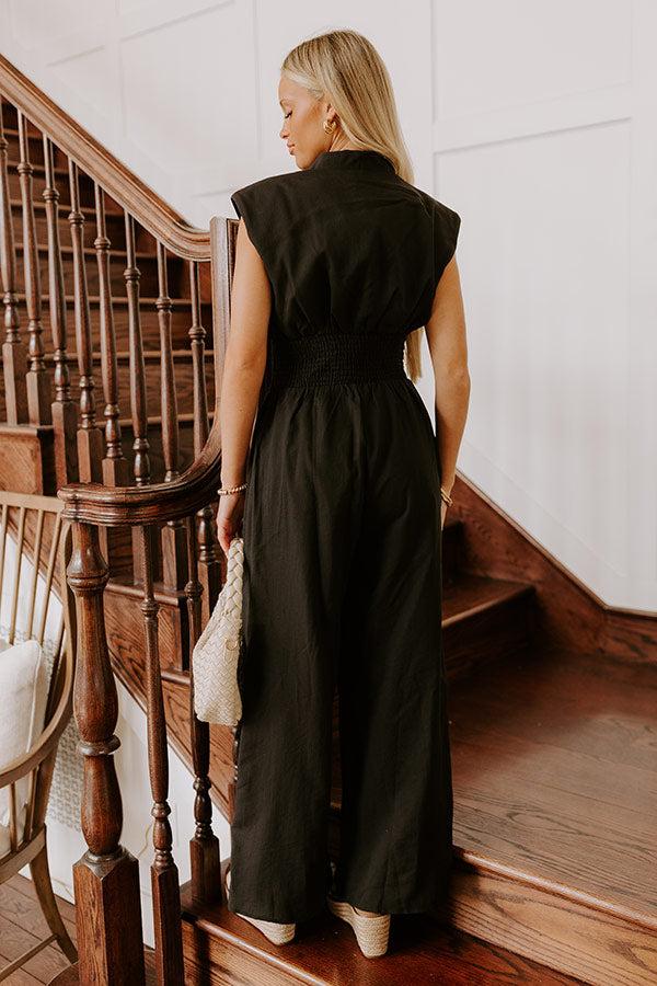 Vip Party Wide Leg Jumpsuit in Black Product Image