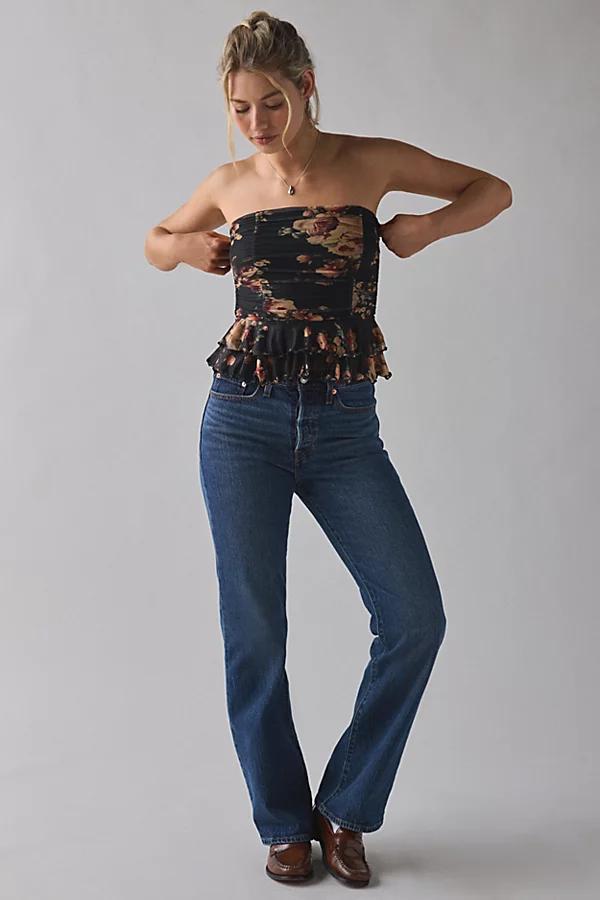 Kimchi Blue Mia Mesh Tiered Strapless Peplum Top Womens at Urban Outfitters Product Image