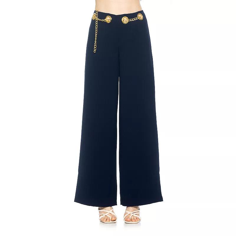 Women's ALEXIA ADMOR Cassie Wide Leg Mid Rise Pants,  Product Image