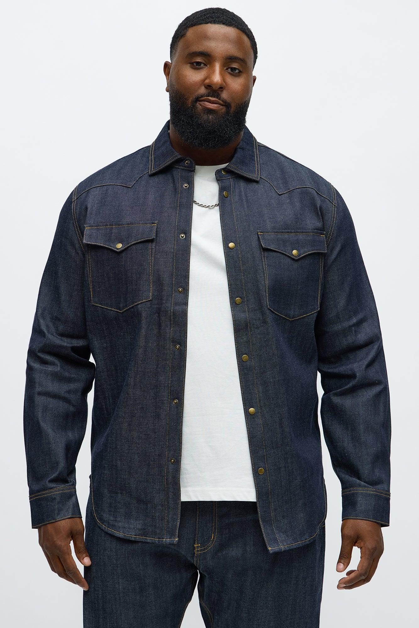 Raw Selvedge Western Denim Shirt - Indigo Male Product Image