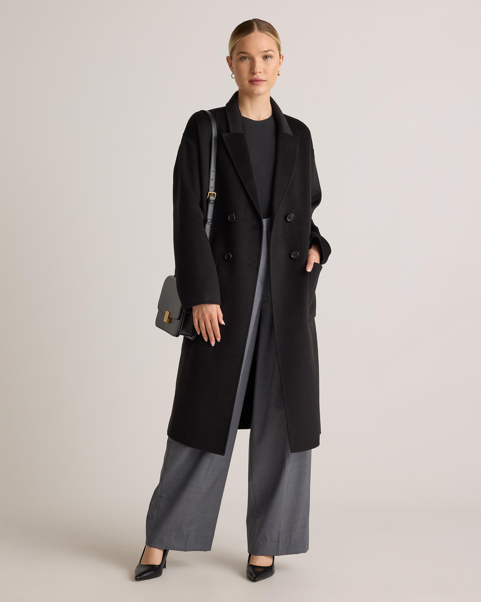 Quince | Women's 100% Mongolian Cashmere Double-Faced Double-Breasted Wrap Coat Product Image