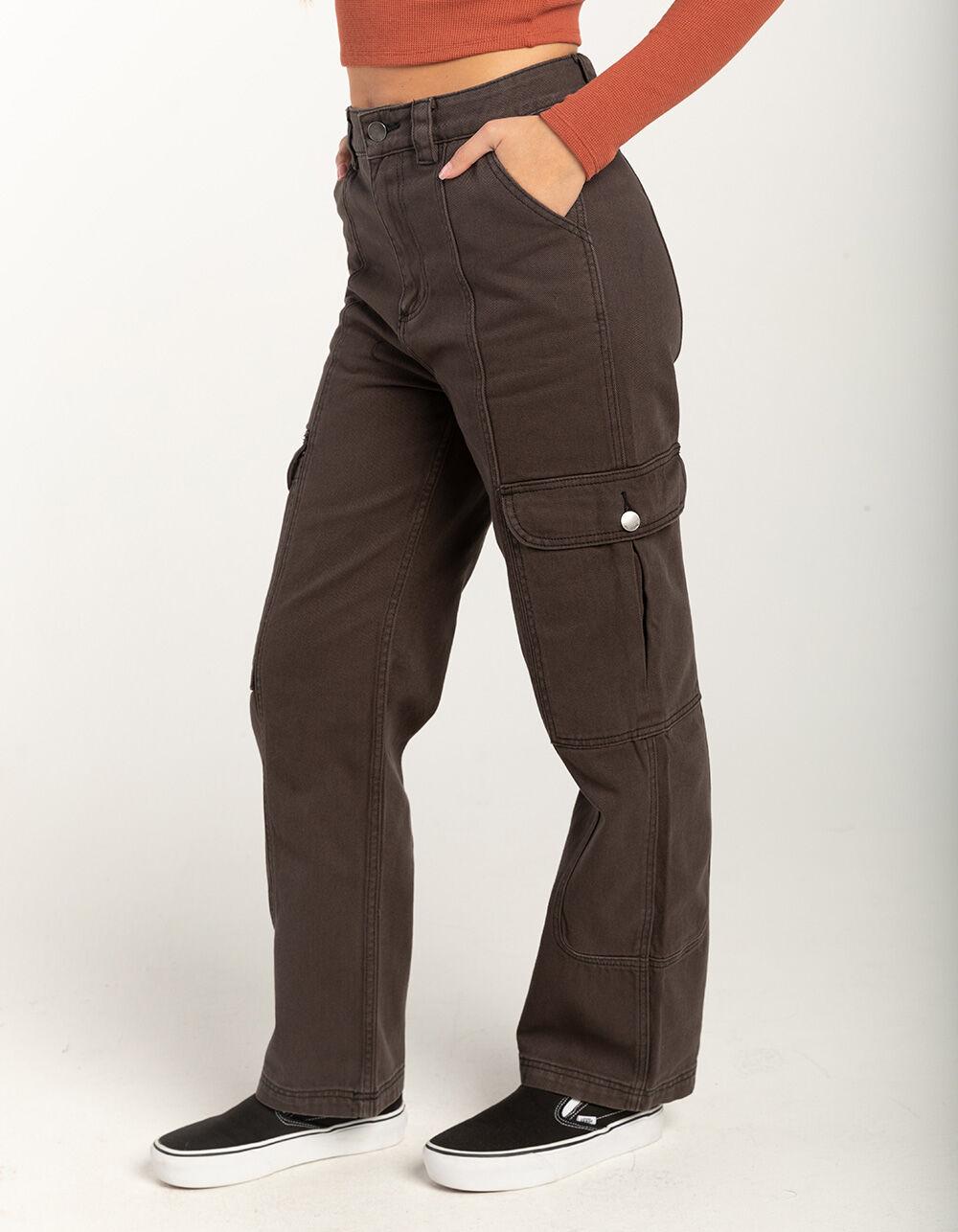 BILLABONG Wall To Wall Womens Denim Cargo Pants - OFF-BLACK Product Image