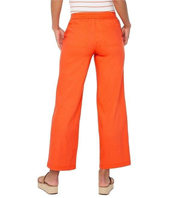 Liverpool Los Angeles Pull-On Drawstring Waistband Stretch Linen Blend Pants Product Image
