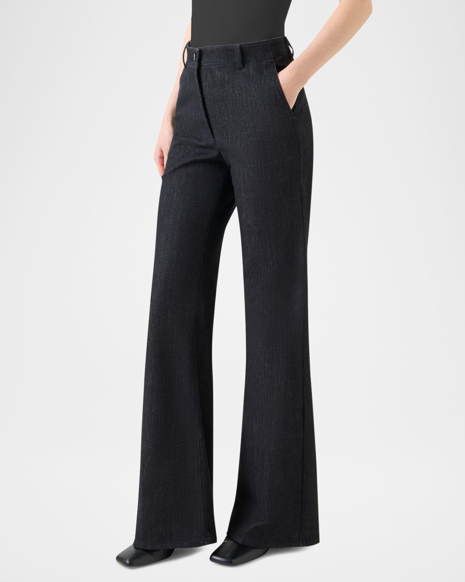 Celia Cotton Stretch Denim Bootcut Pants Product Image