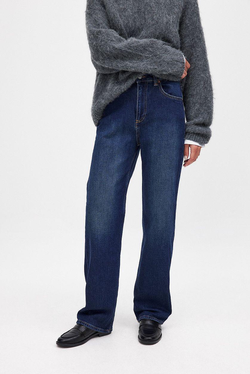 Straight High Waist Jeans Grey Product Image