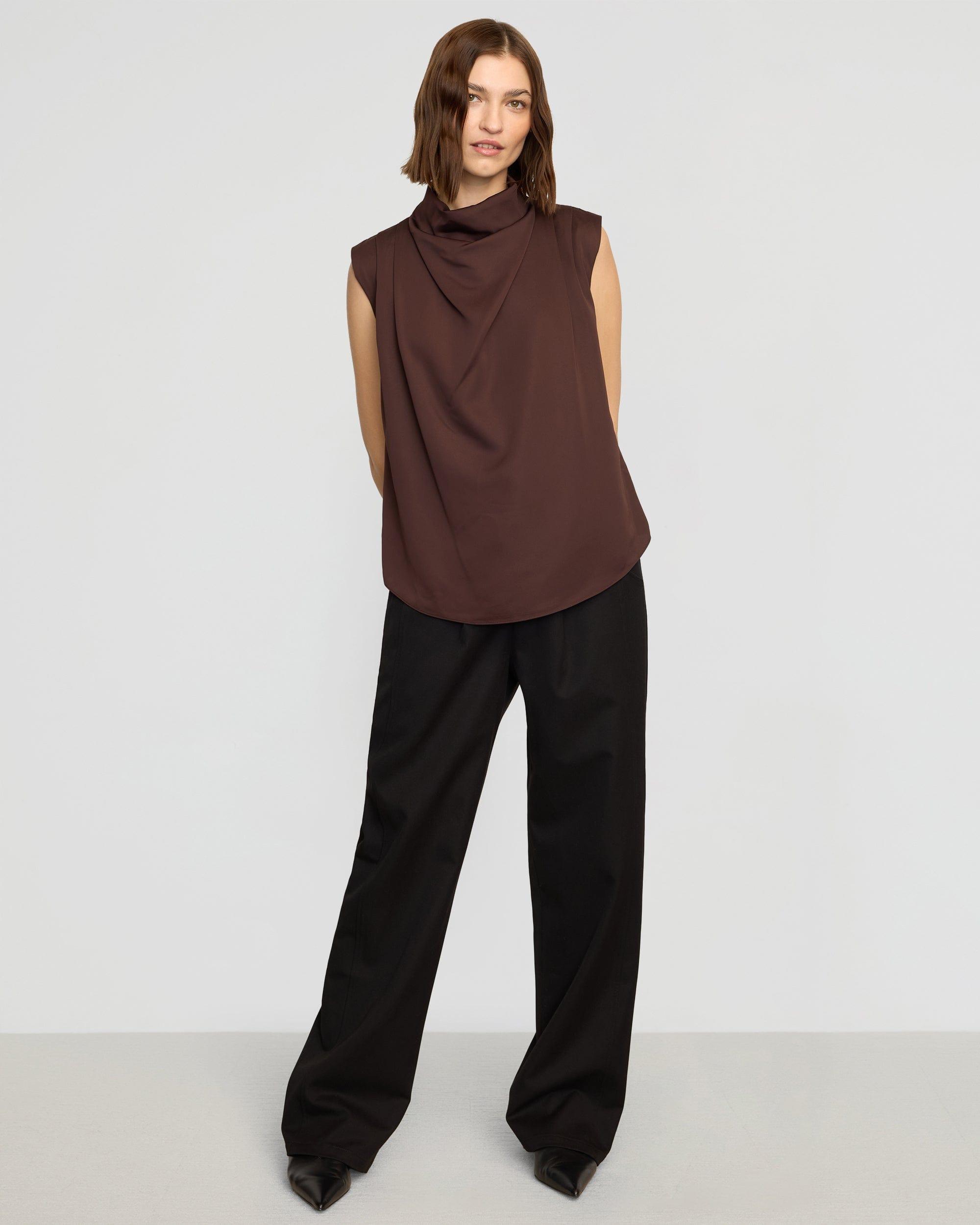 Allegra Gathered-Neck Sleeveless Blouse Product Image