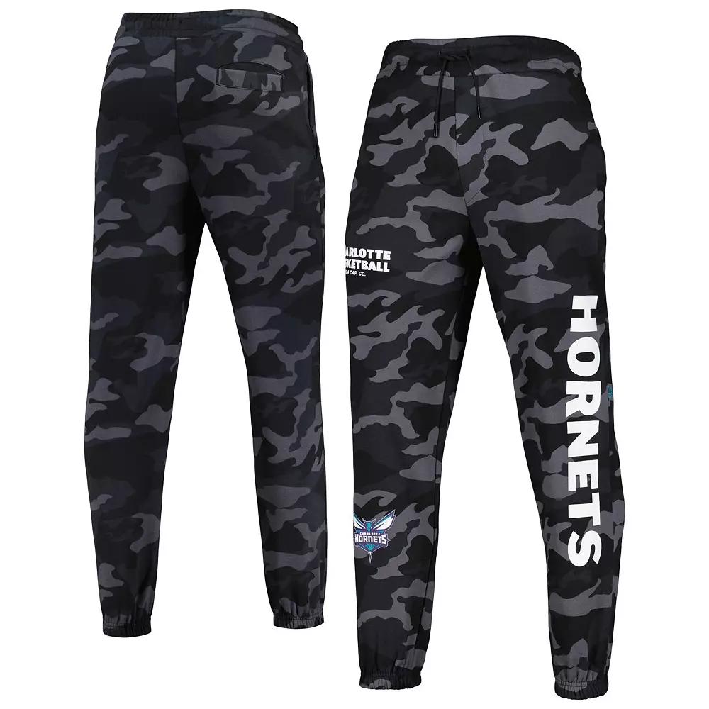 Men's New Era Black/Camo Charlotte Hornets Tonal Joggers,  Product Image