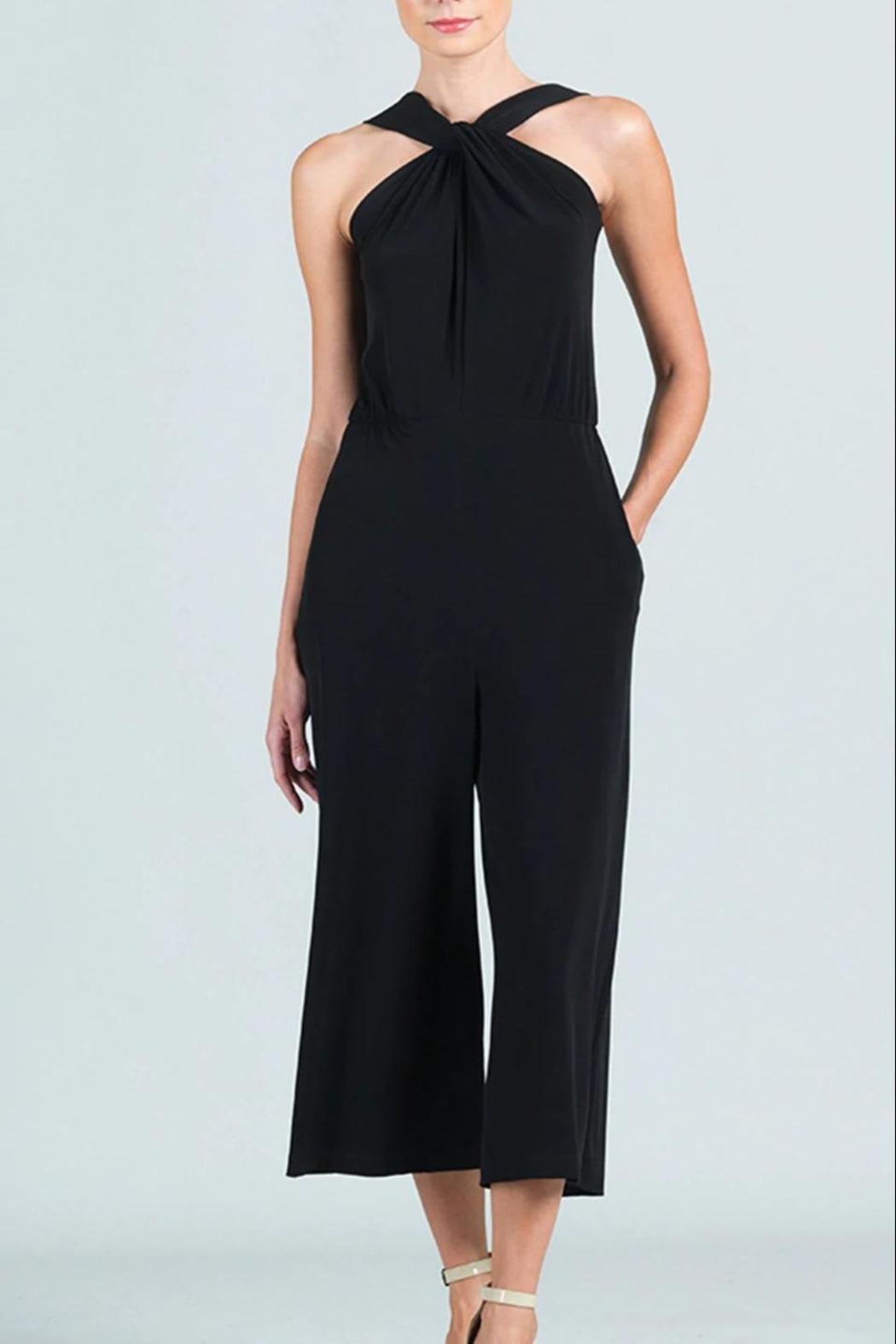 Cross-Front Cropped-Halter Jumpsuit Product Image