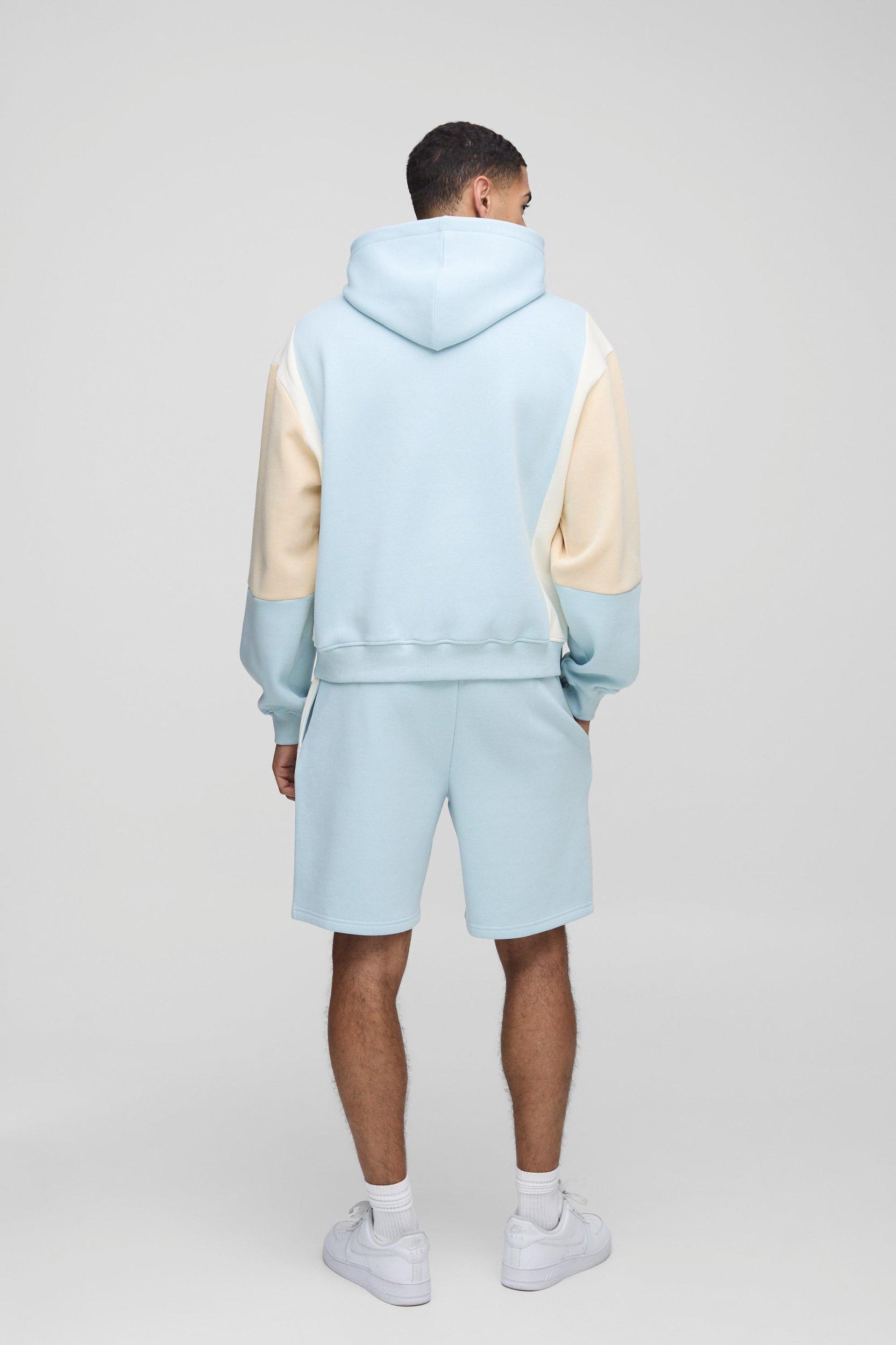 Oversized Boxy Man Colour Block Hoodie | boohooMAN USA Product Image