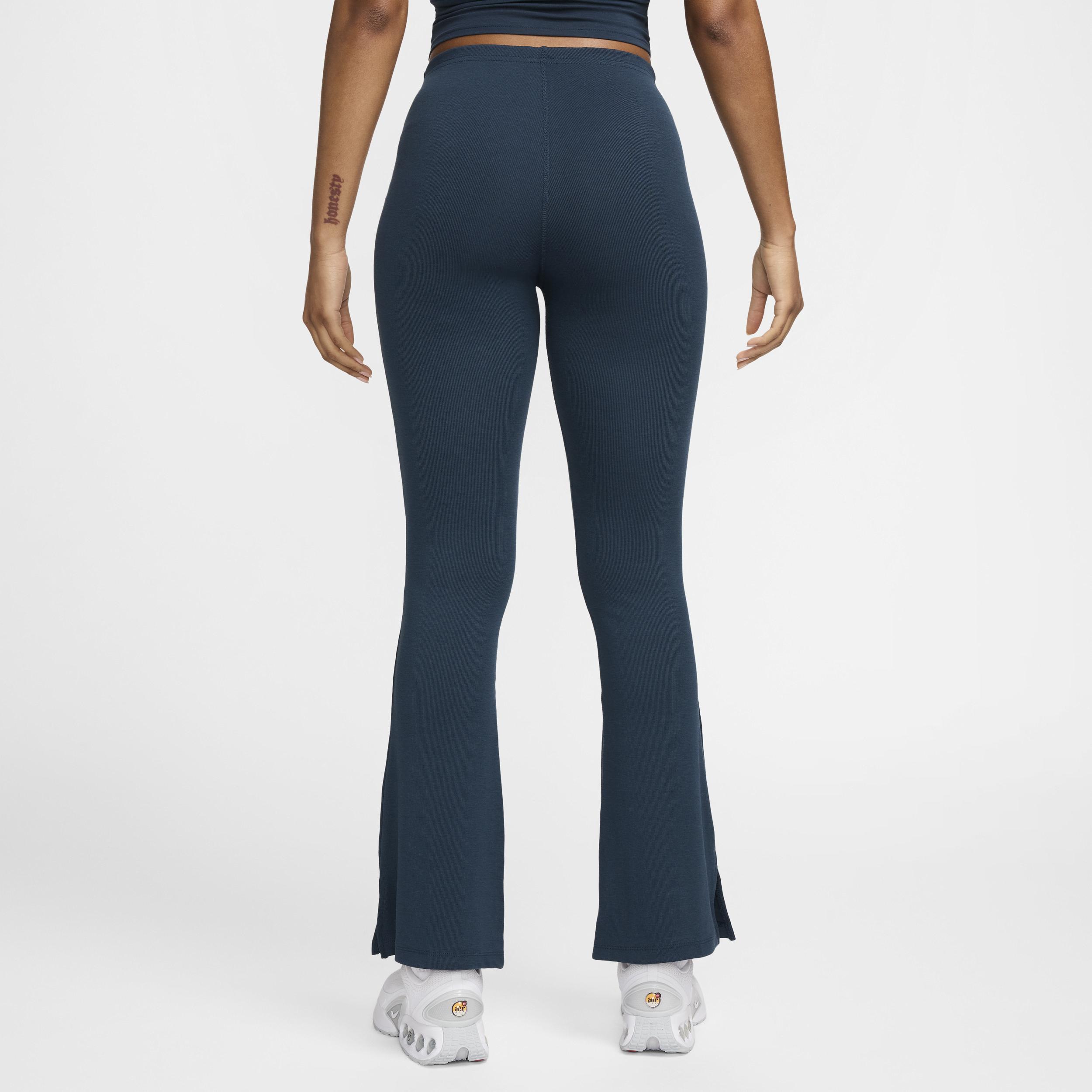 Womens Nike Sportswear Chill Knit Tight Mini-Rib Flared Leggings | FQ2113-478 Product Image