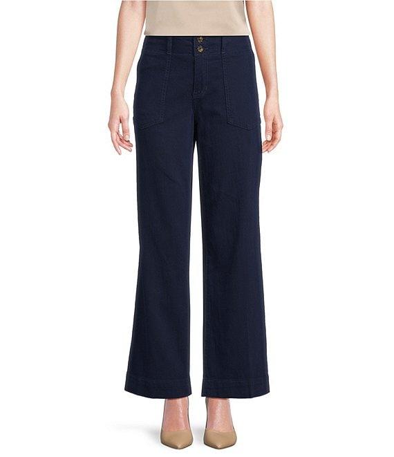 Liverpool Los Angeles Hannah Soft Denim Mid Rise Wide Flare Leg Utility Pants Product Image