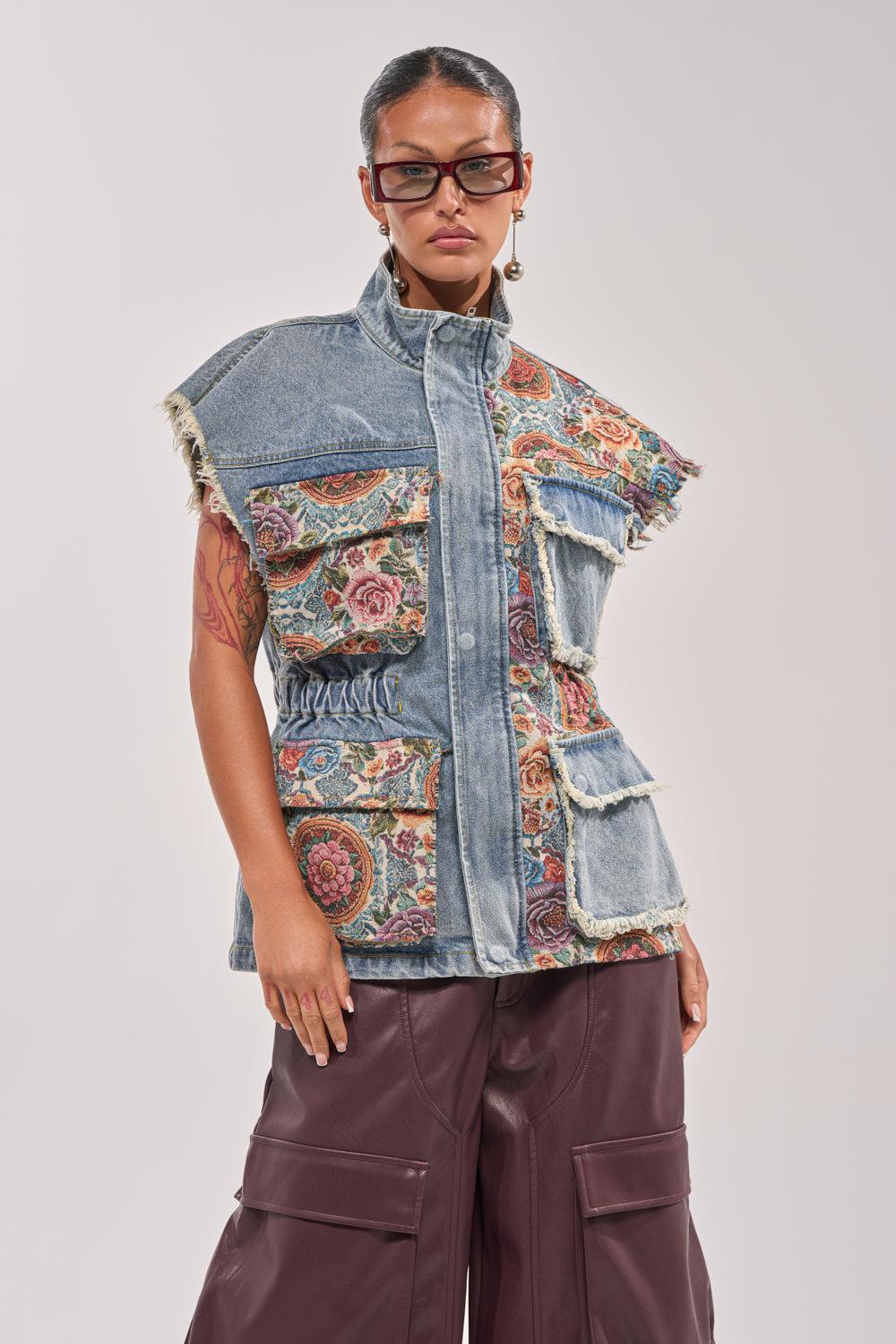 KAI PATCHWORK DENIM VEST Product Image