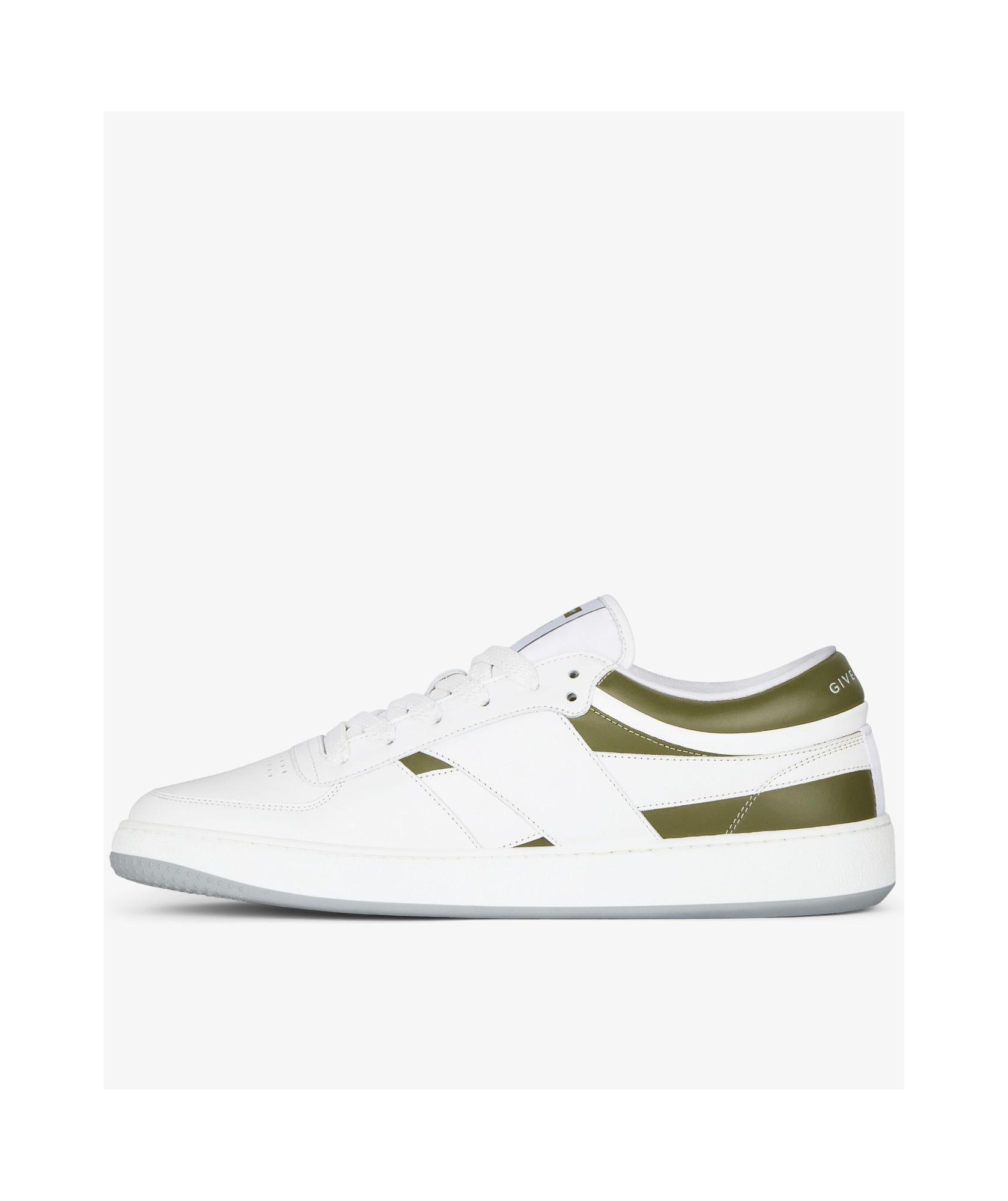GIVENCHY Leather Sneakers With Rubber Sole And Panelled Design In White Product Image