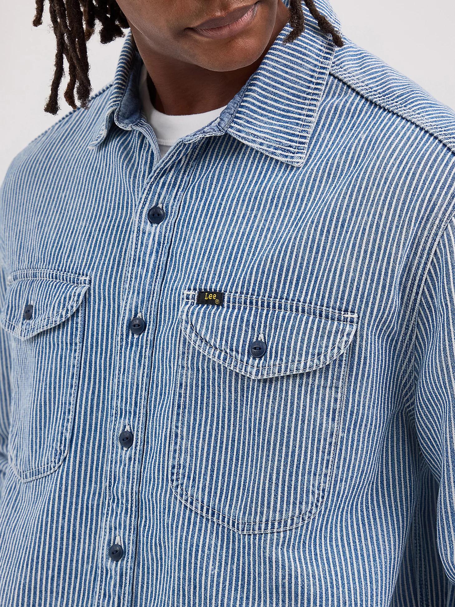 Men's Lee 101 Railroad Stripe Selvedge Worker Shirt | Men's Tops & Tees | Lee® Product Image