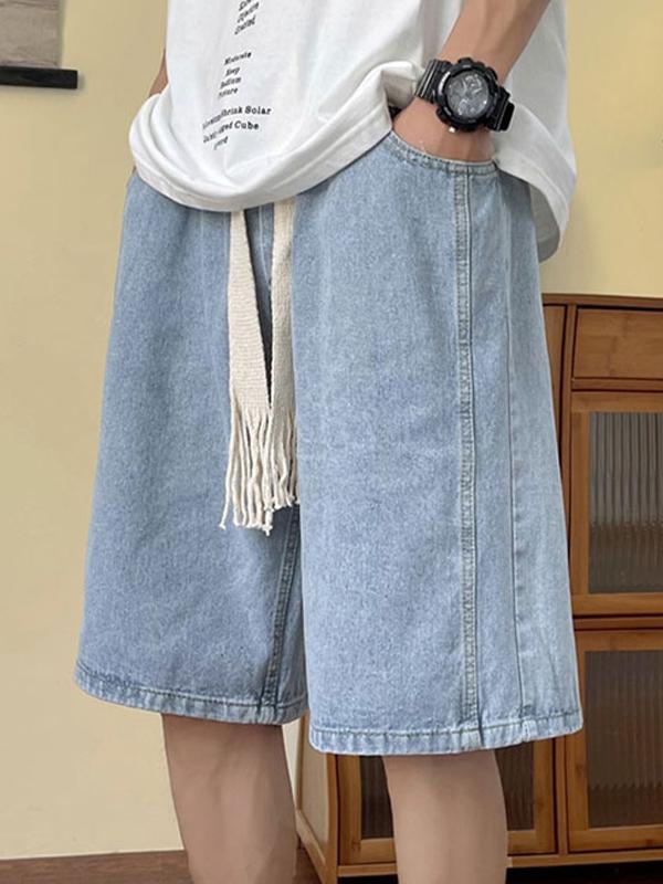 Men's Street Drawstring Denim Shorts Product Image