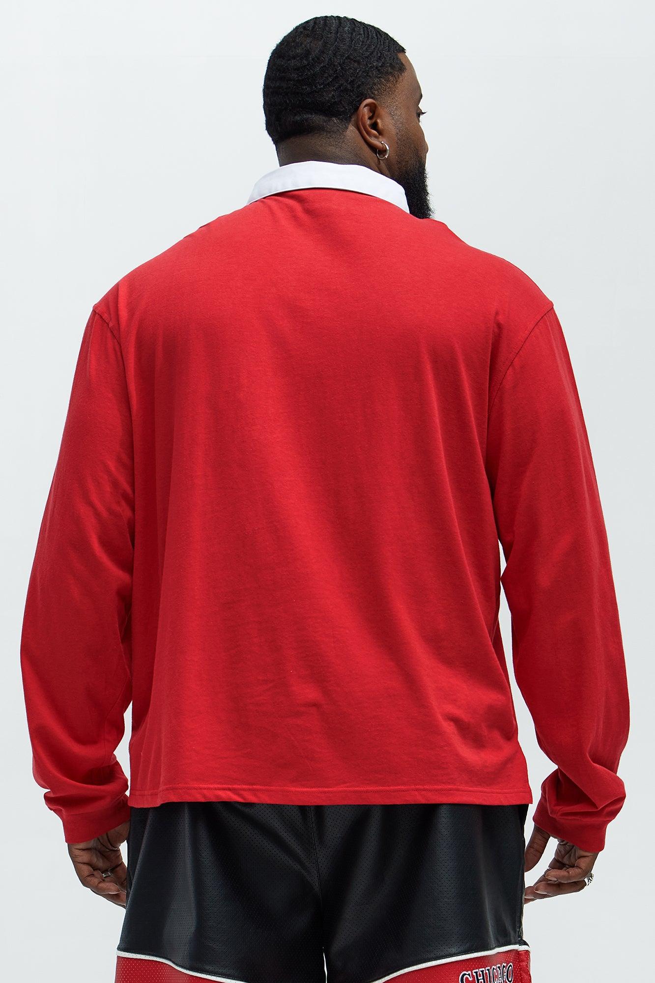 Bulls Flanker Long Sleeve Polo - Red Product Image