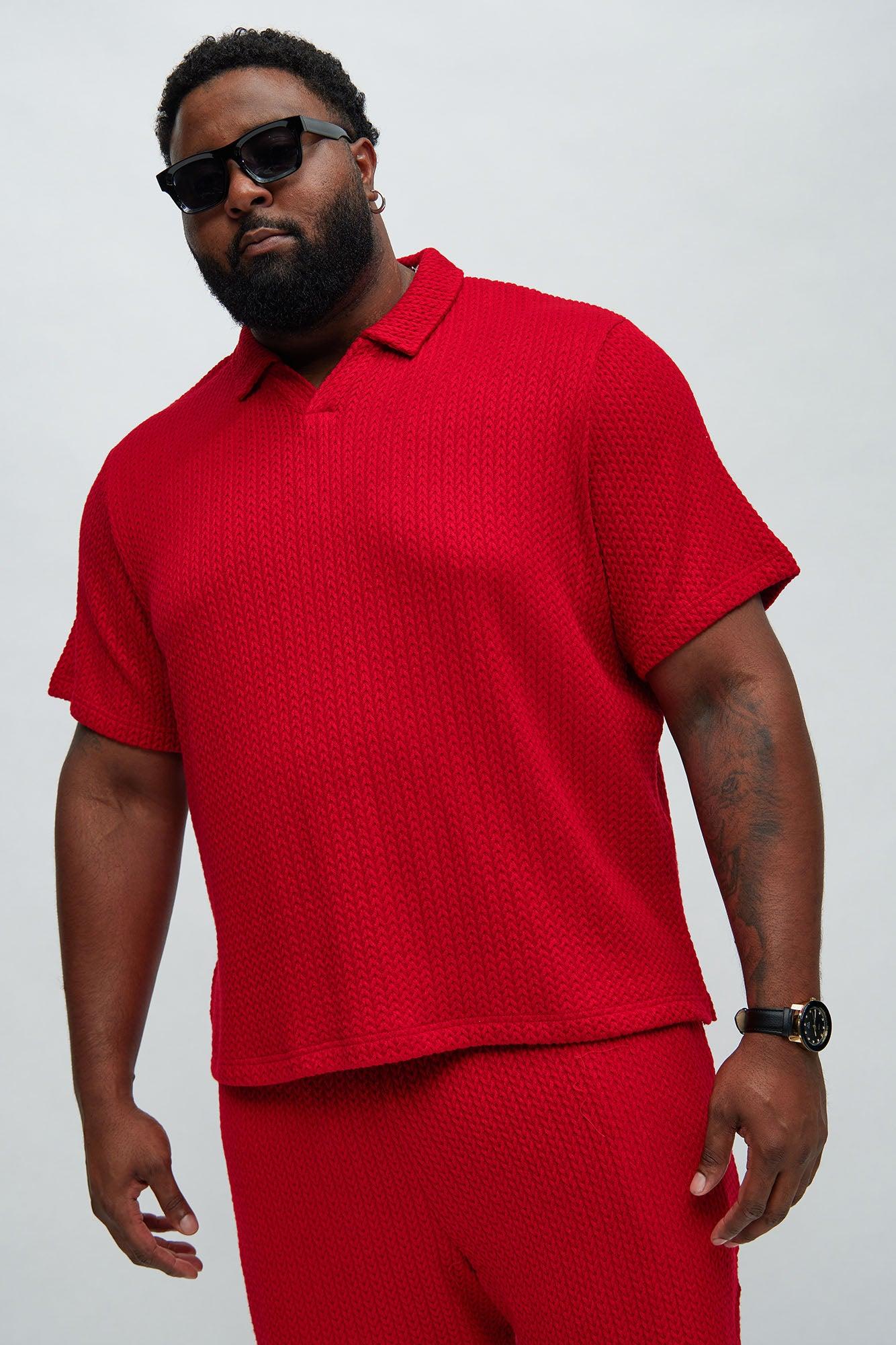 Catanina Textured Polo - Red Product Image