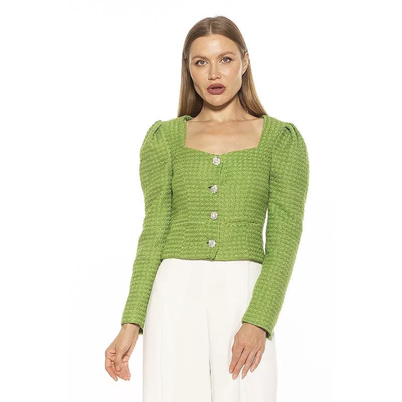 Women's ALEXIA ADMOR Rowan Long Puff Sleeve Sweetheart Jacket,  Product Image