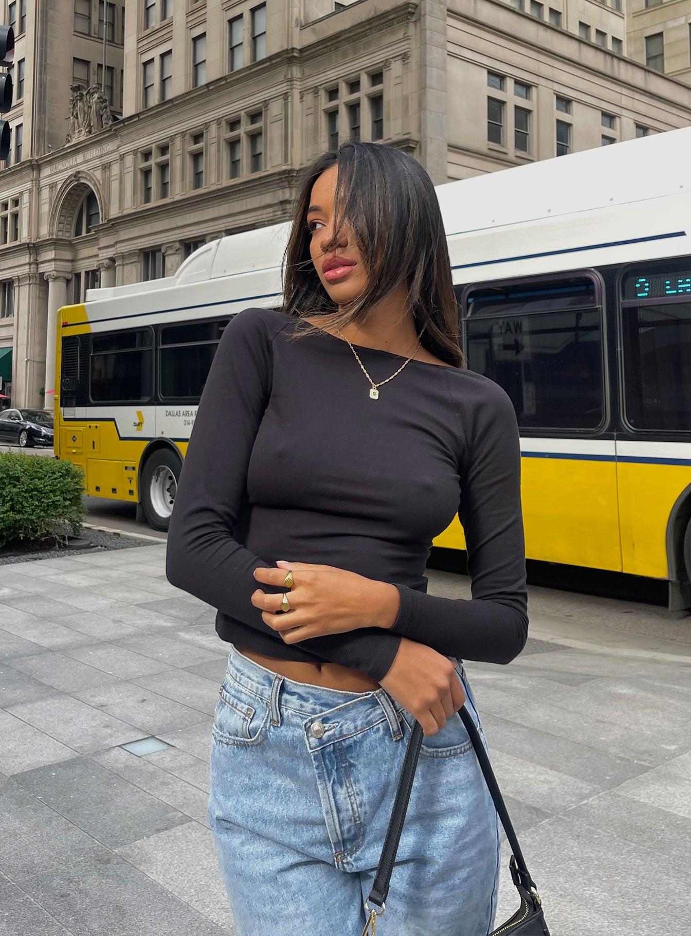 Rixie Long Sleeve Top Black Product Image