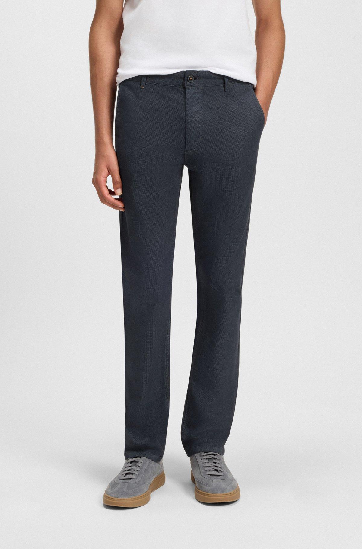 BOSS - Slim-fit pants in stretch cotton - Dark Blue Product Image