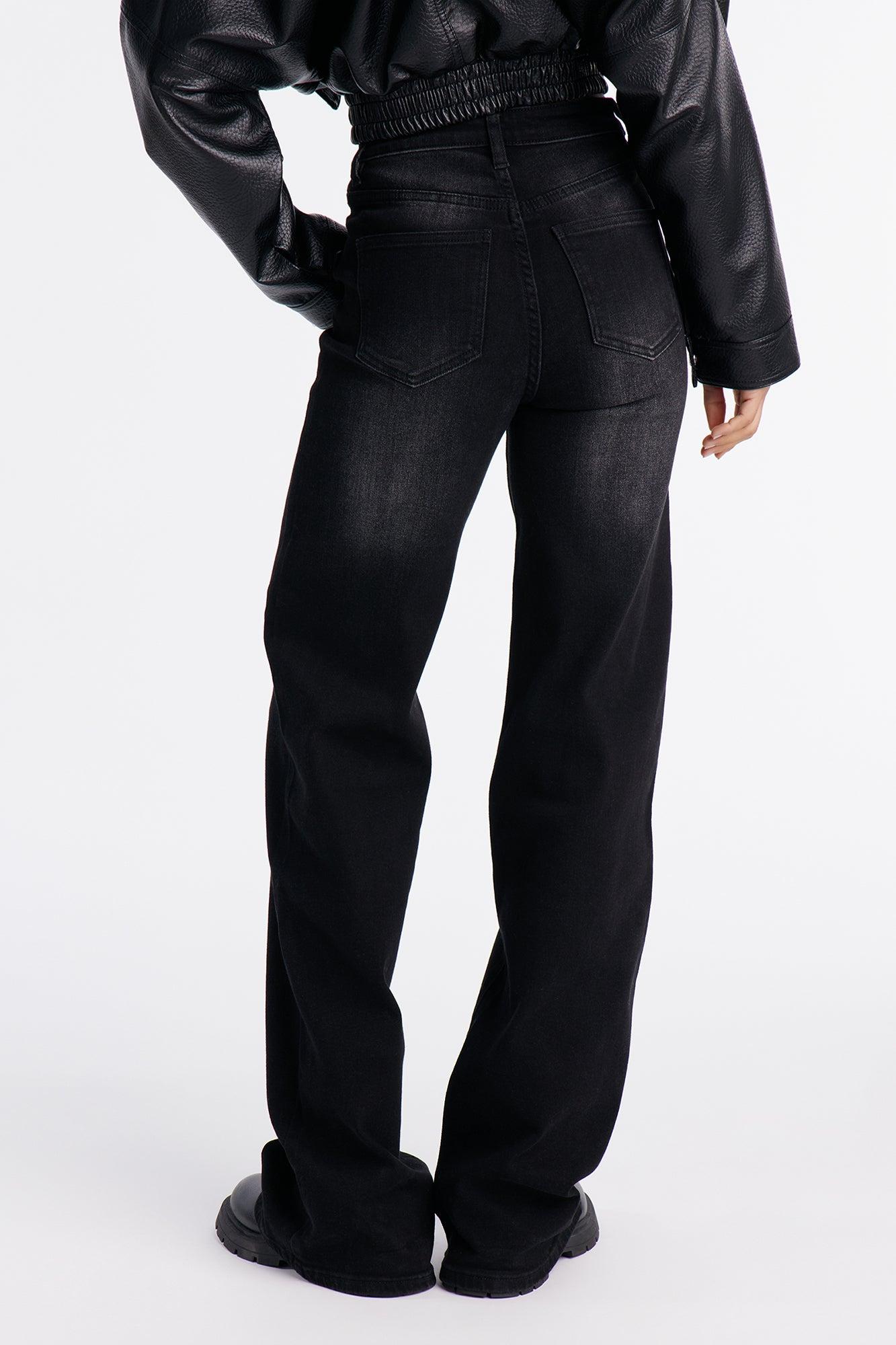Tall Everyday Basic Straight Leg Denim Jeans - Black Female Product Image