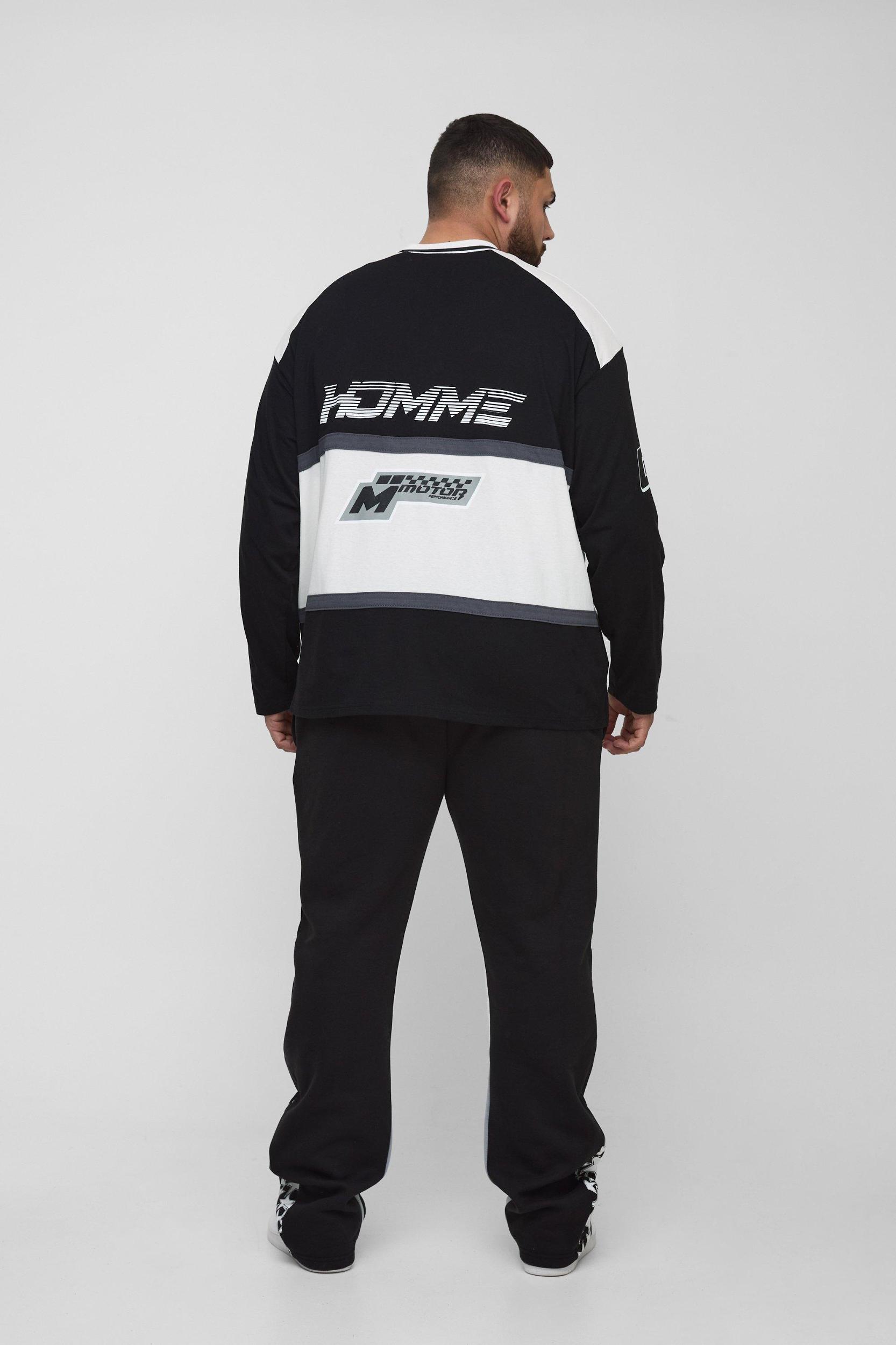 Plus Slim Stacked Flare Star Print Gusset Sweatpants | boohooMAN USA Product Image