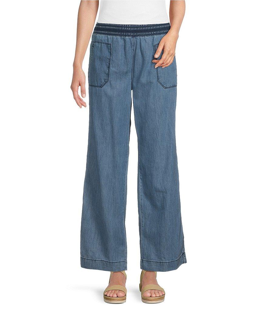 Westbound Smocked Waist Wide-Leg Linen Pants Product Image