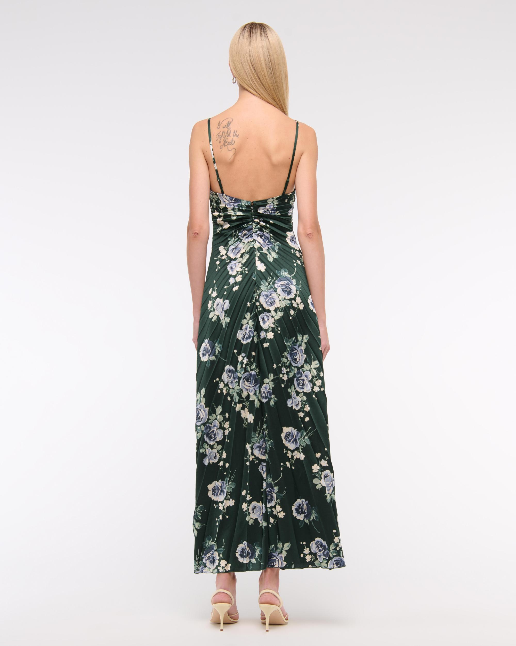 The A&F Giselle Sunburst Pleated Maxi Dress Product Image