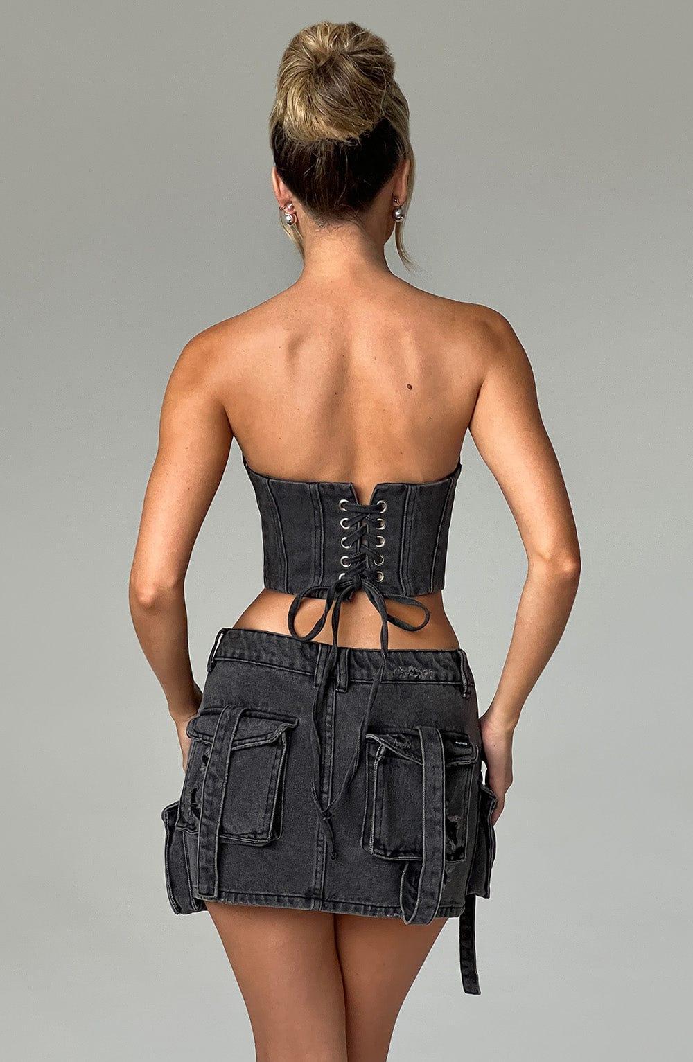 Billie Mini Skirt - Black Wash Product Image