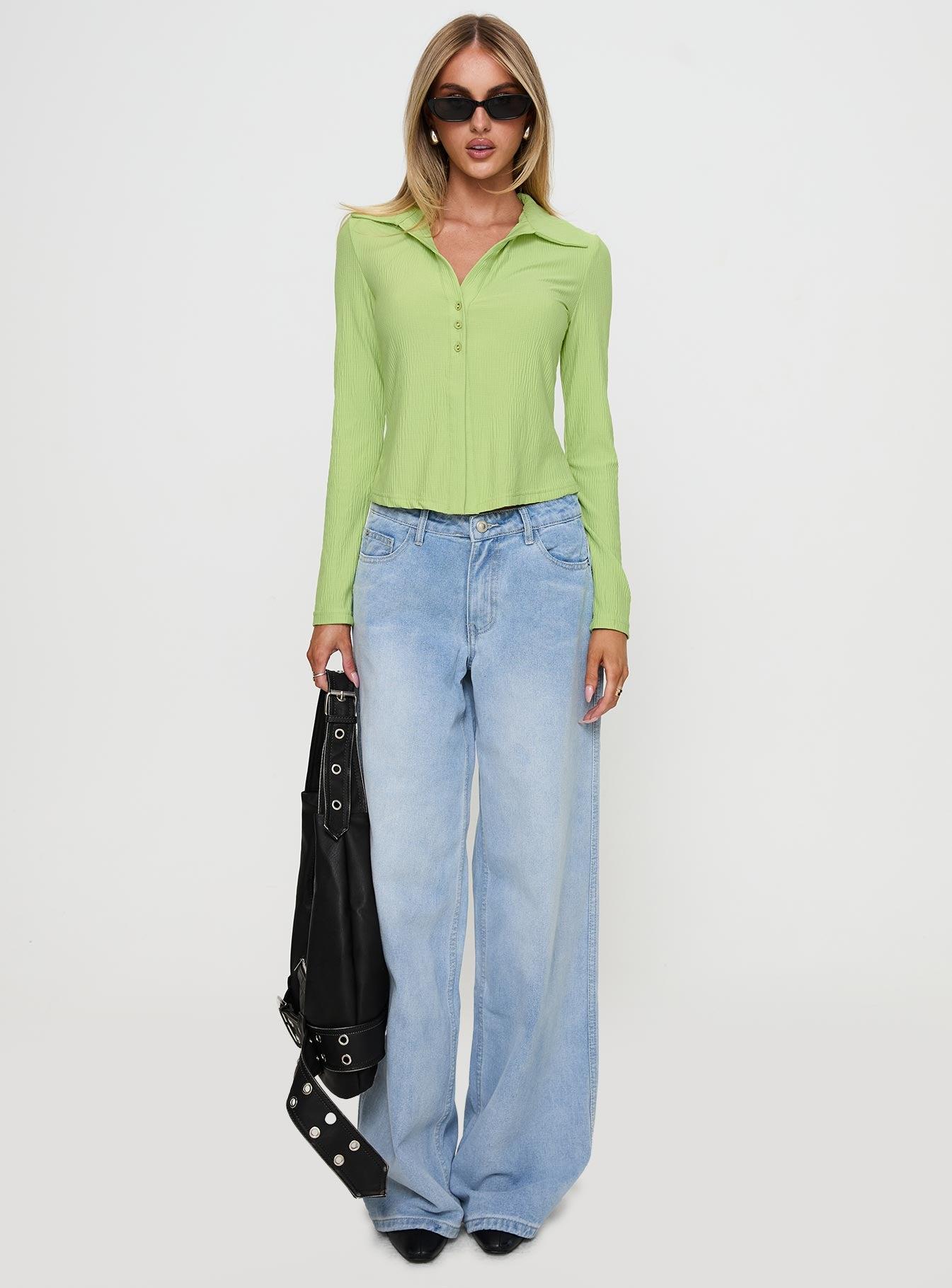 Echoes Long Sleeve Top Green Product Image