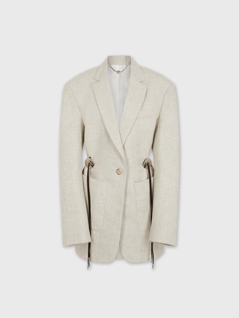 BEIGE BLAZER IN MOTTLED WOOL Product Image