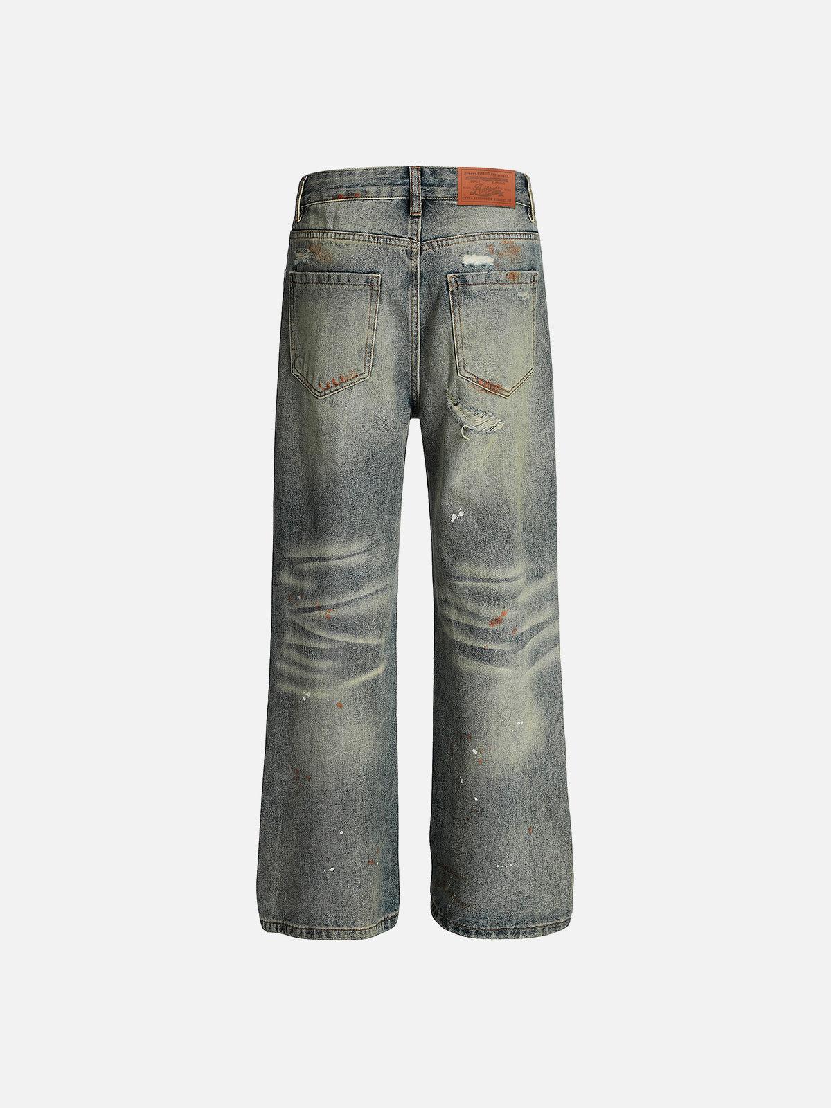 Aelfric Eden Washed Distressed Jeans Product Image
