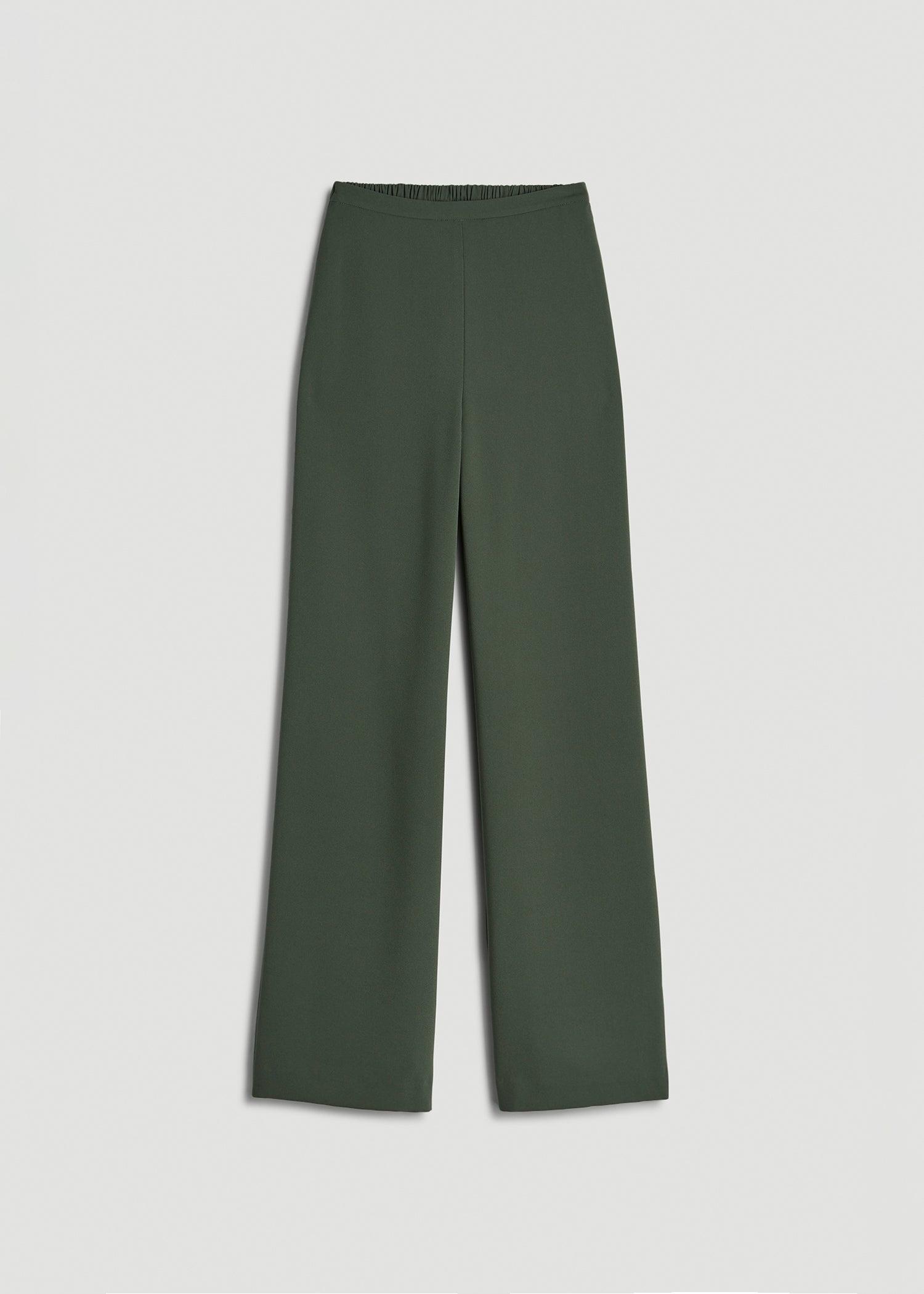 Pull-On Crepe Ultra Wide Pants for Tall Women in Climbing Ivy Female Product Image