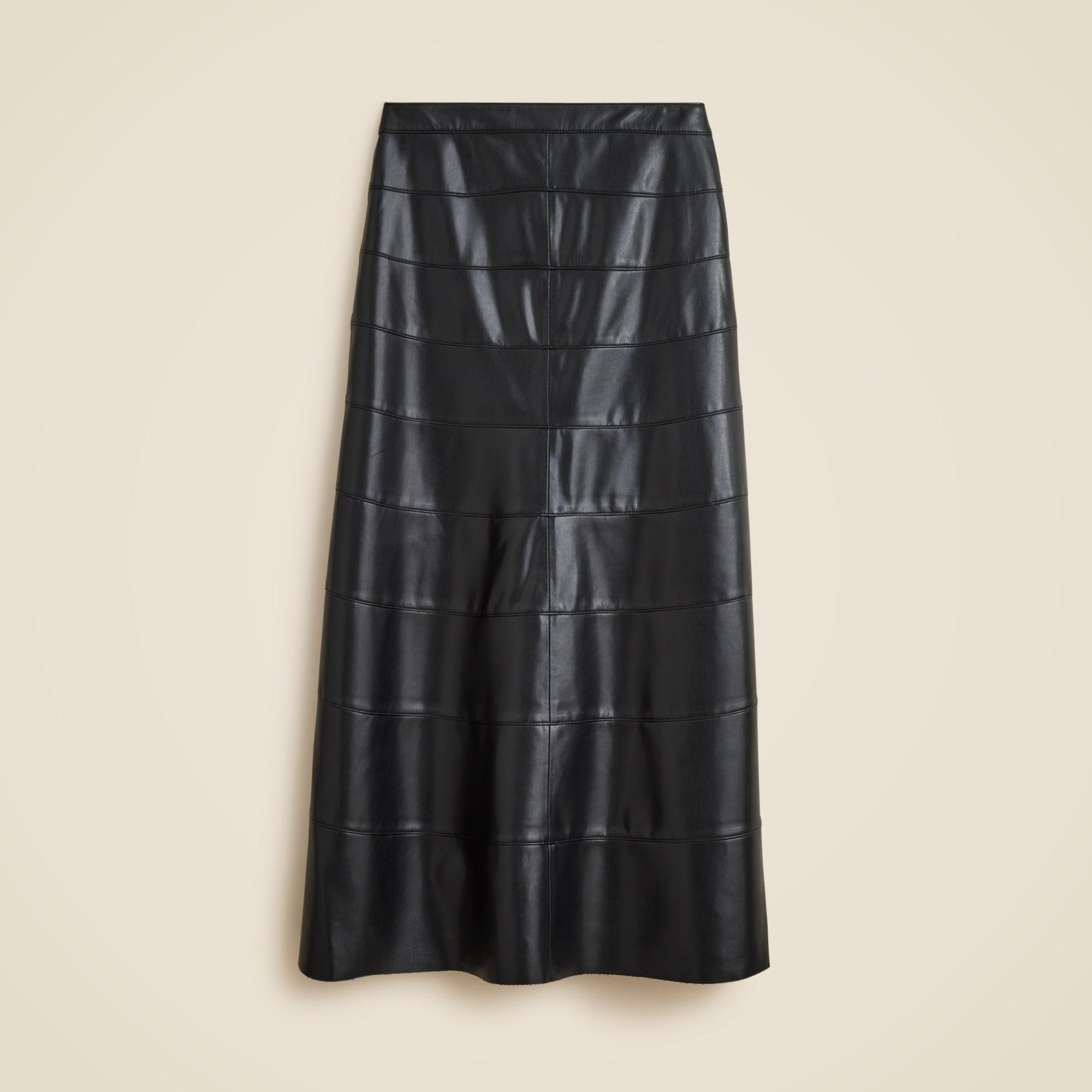 Seamed circle skirt in faux leather Product Image
