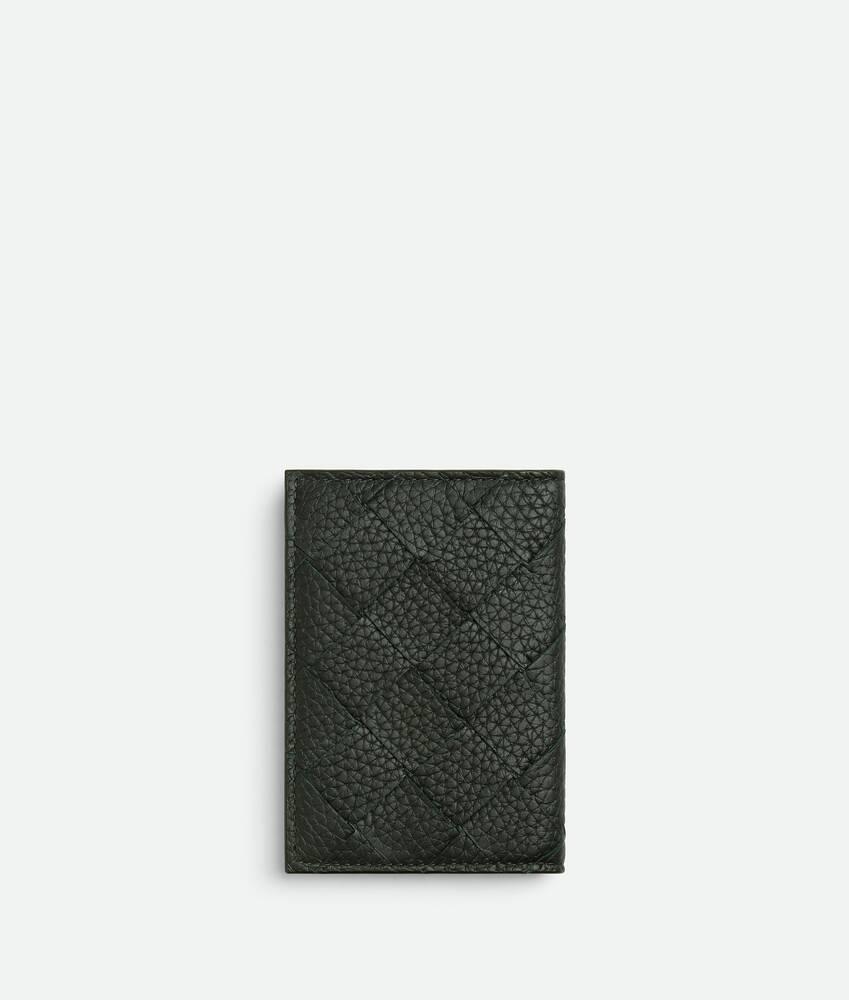 Men's Intrecciato Flap Card Case in Dark green Product Image