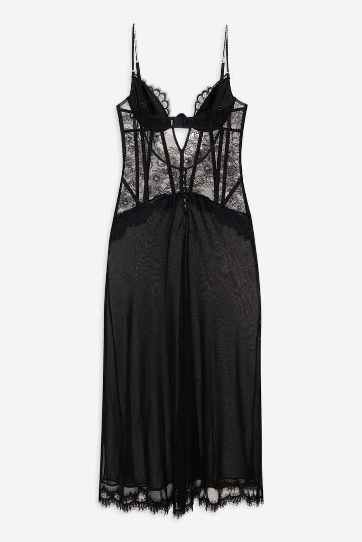 Sharon Maxi Slip Dress — Black Product Image