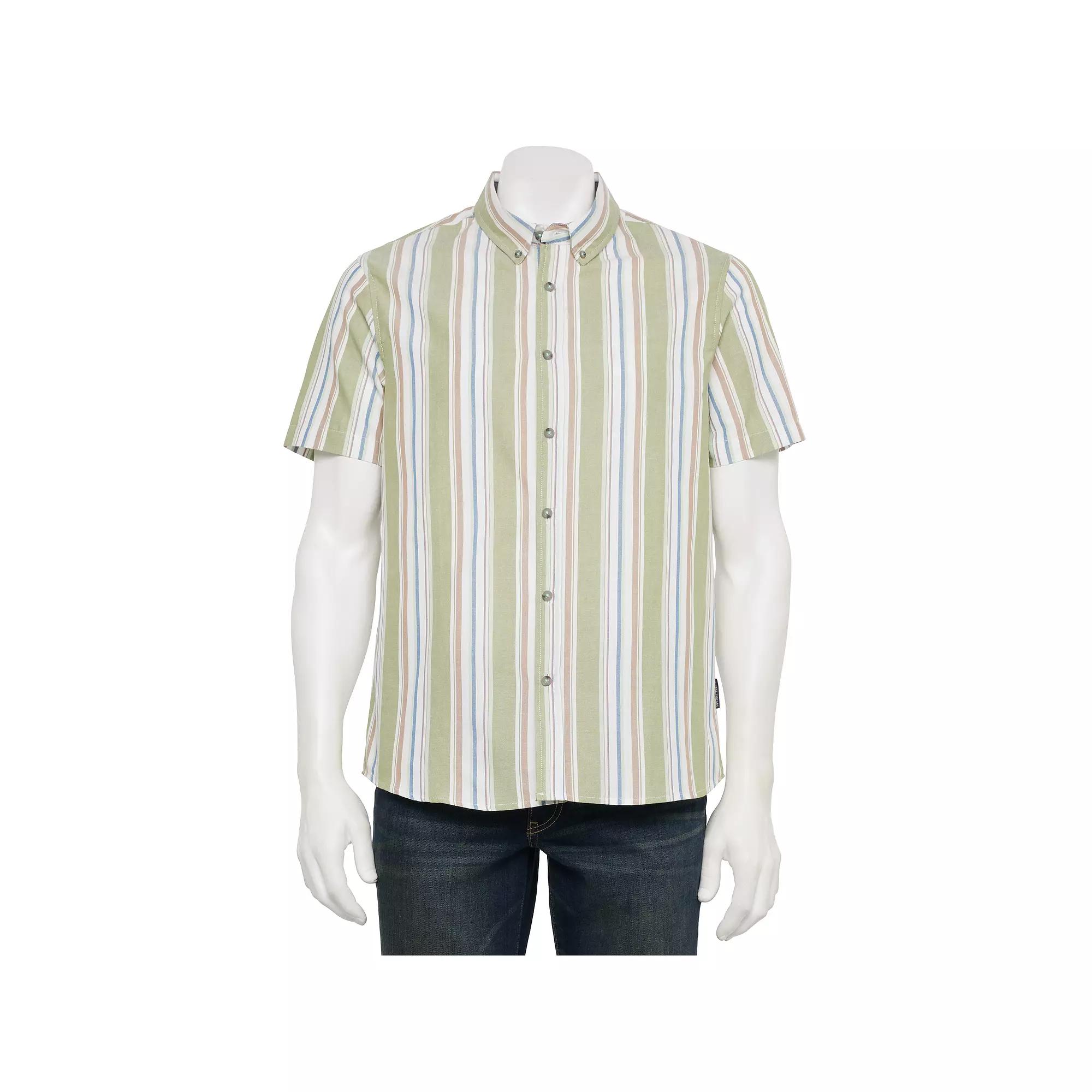 Men's Reverse Threads Men's Reverse Threads Biggs Dobby Button Down-Shirt, Size: Medium, Green Product Image