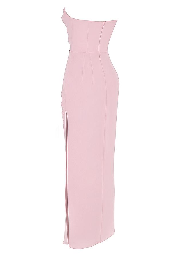 Adrienne  pink quartz georgette strapless gown Product Image