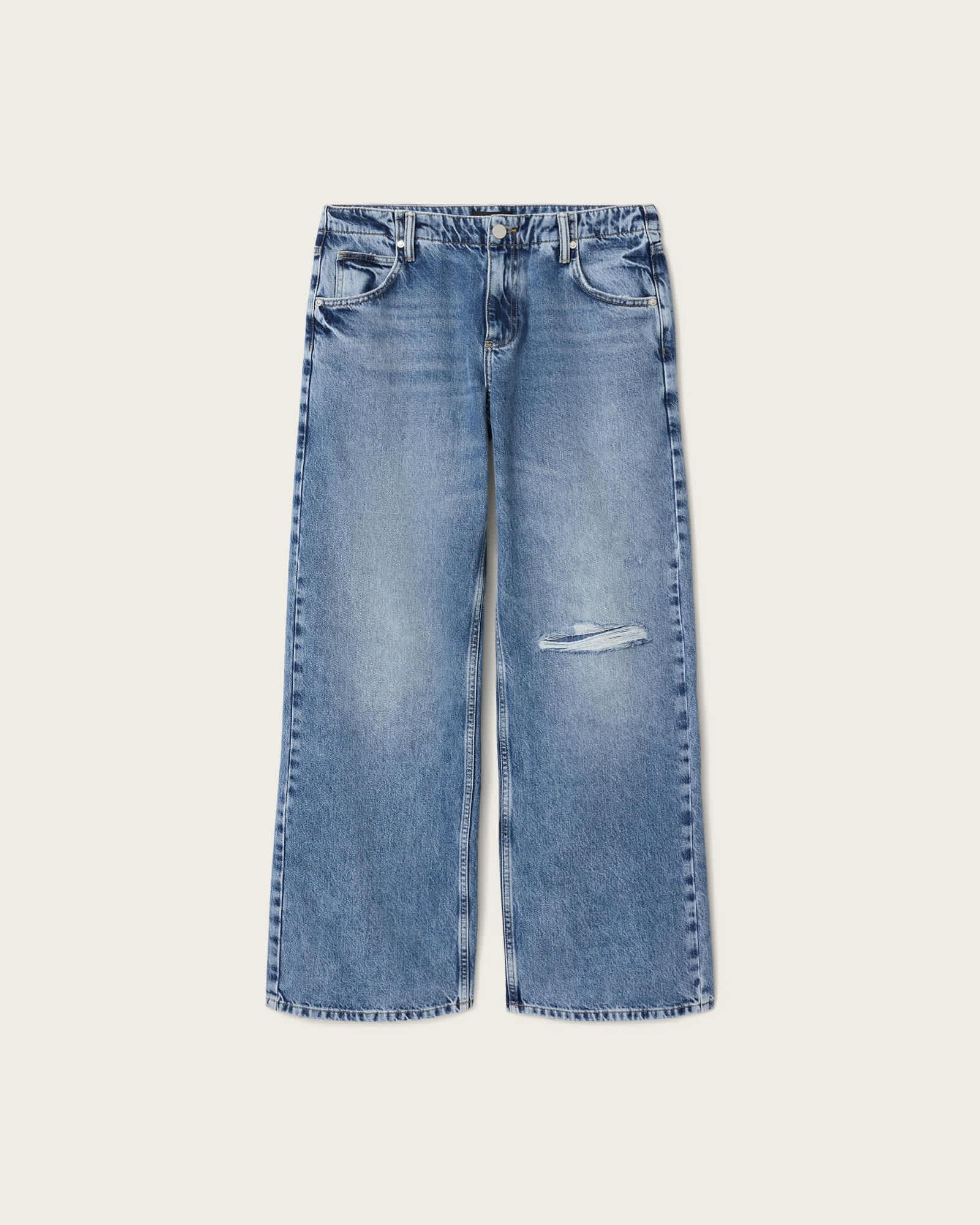 Tia Wide Leg Denim Jeans DESTROY INDIGO | ALLSAINTS US Product Image