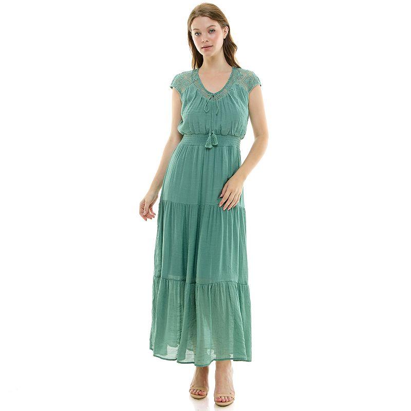 Women's Luxology Gauze Smocked Waist Maxi Dress,  Product Image