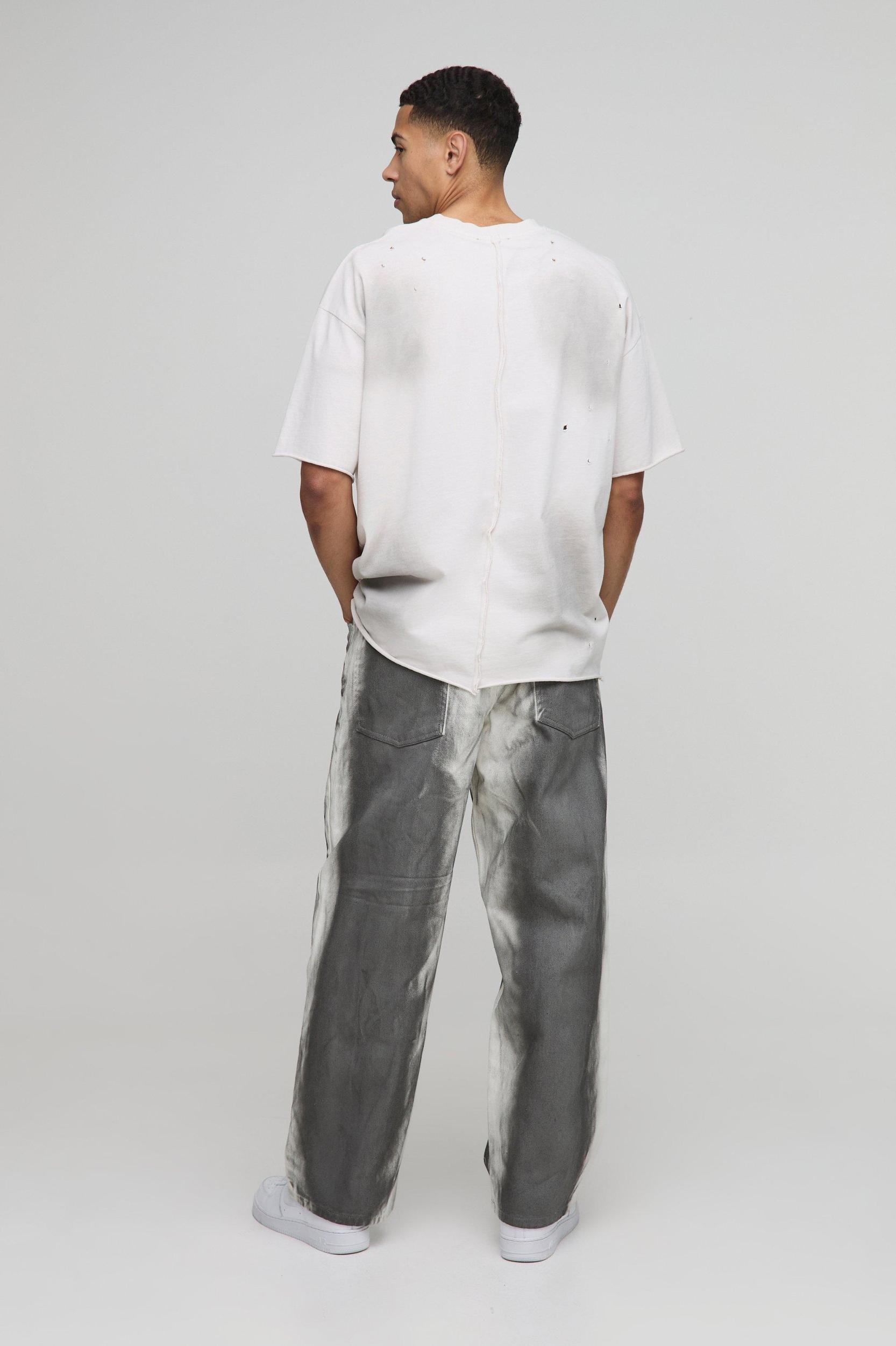 Super Baggy Extreme Dirty Washed Jeans | boohooMAN USA Product Image