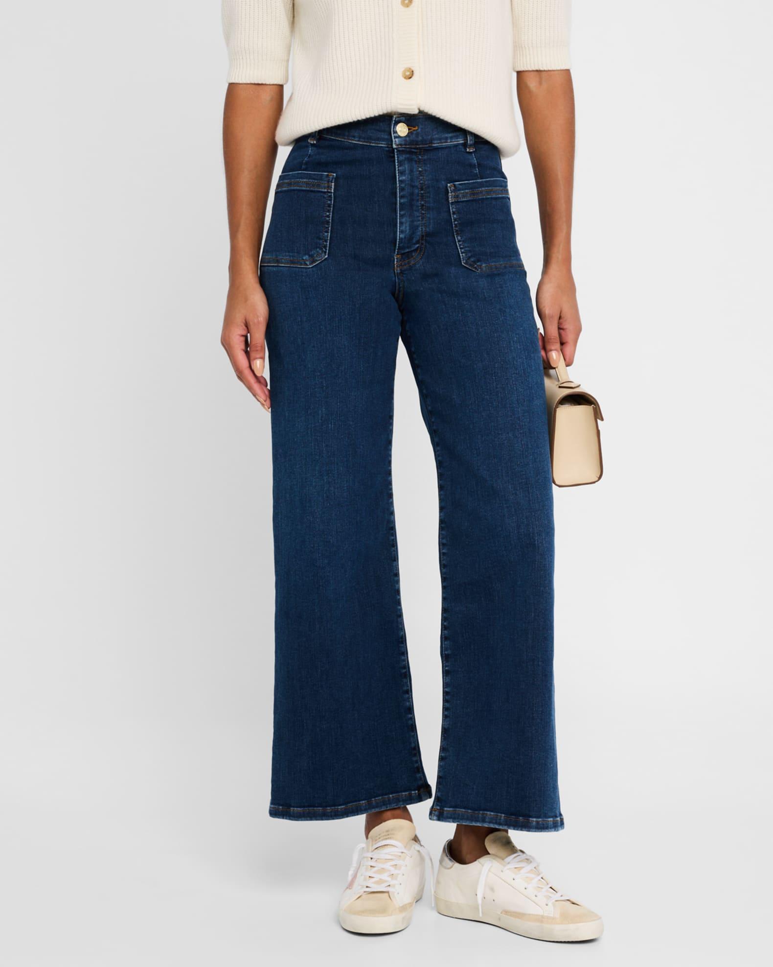 Le Slim Palazzo Jeans with Bardot Pockets Product Image