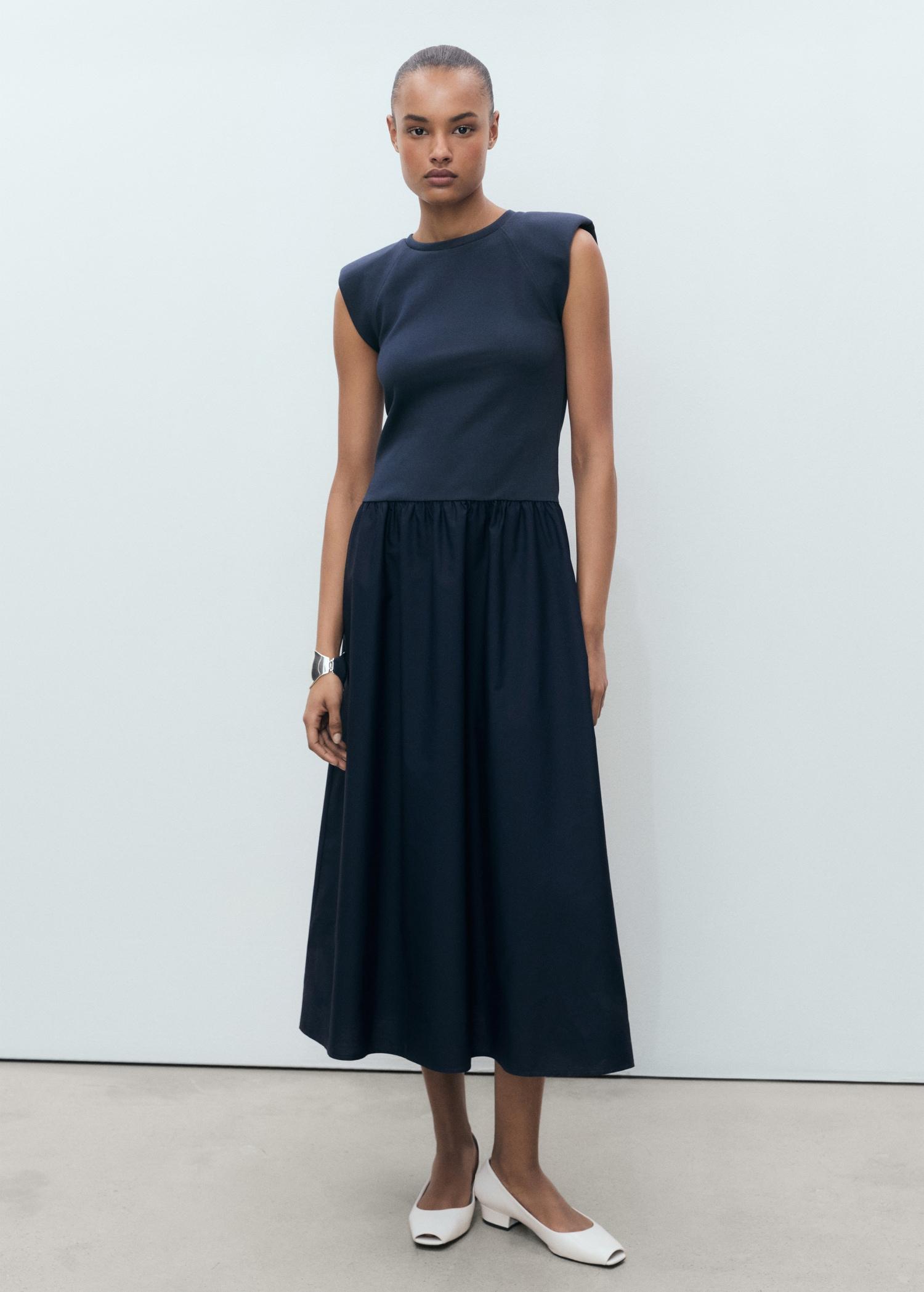Combined fabric midi-dress - Women | MANGO USA Product Image