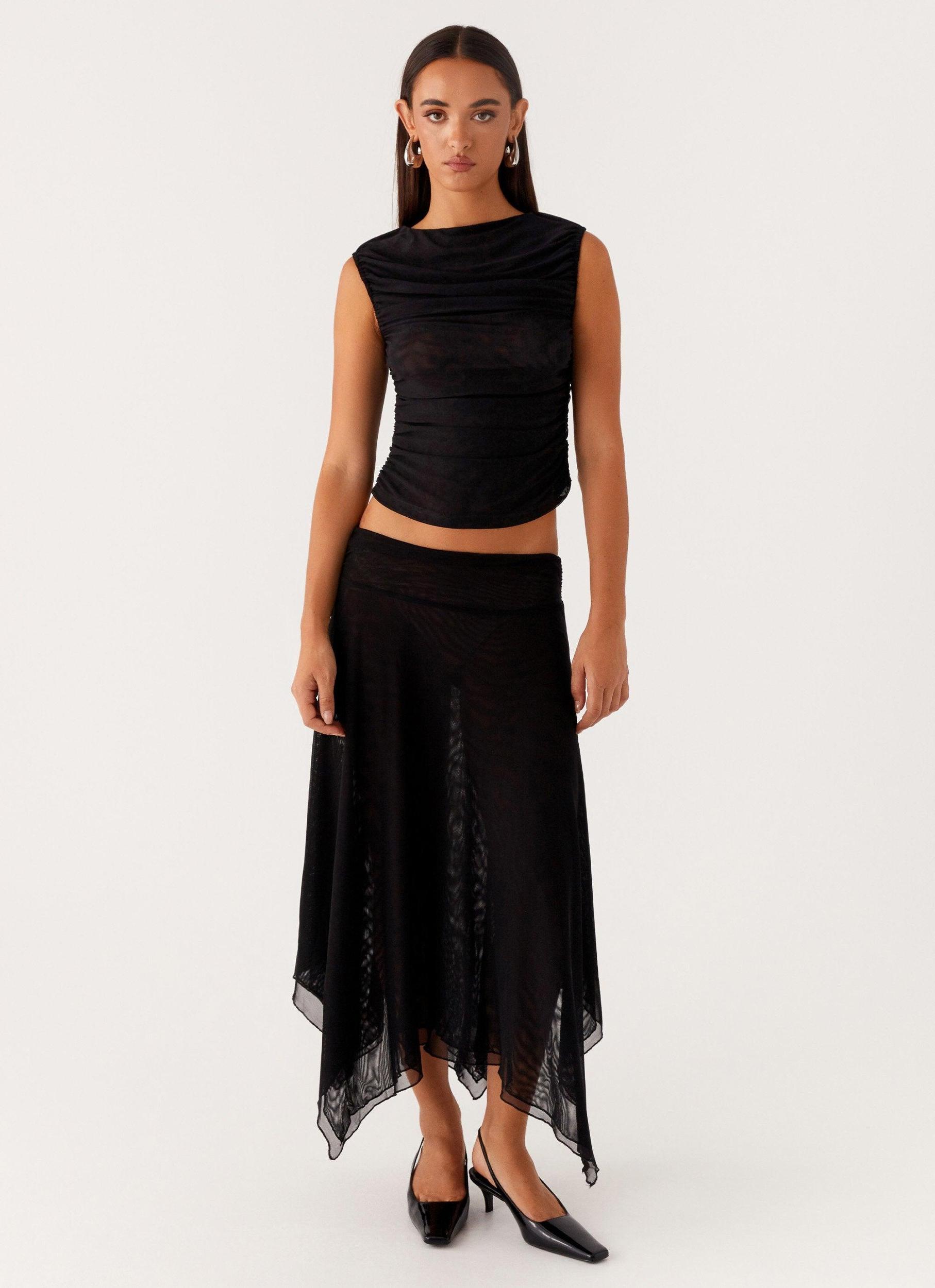 In The Atmosphere Mesh Top - Black Product Image