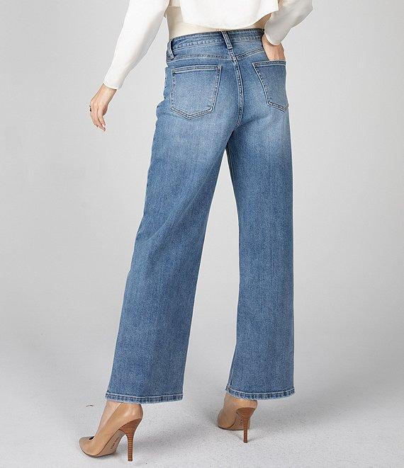 Ceros Jeans Super High Rise Zip/Button-Front Closure Wide Leg Jeans Product Image