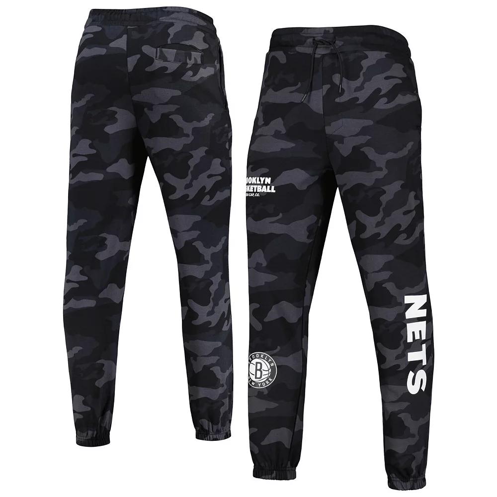 Men's New Era Black/Camo Brooklyn Nets Tonal Joggers, Size: 2XL Product Image