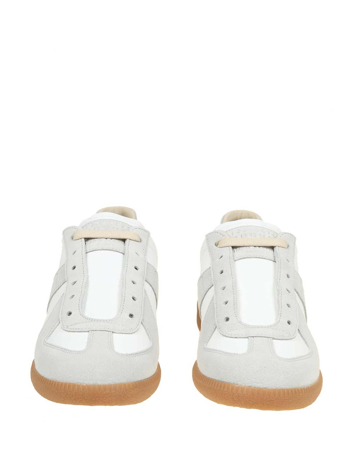 MAISON MARGIELA Replica Leather And Suede Sneakers In White Product Image